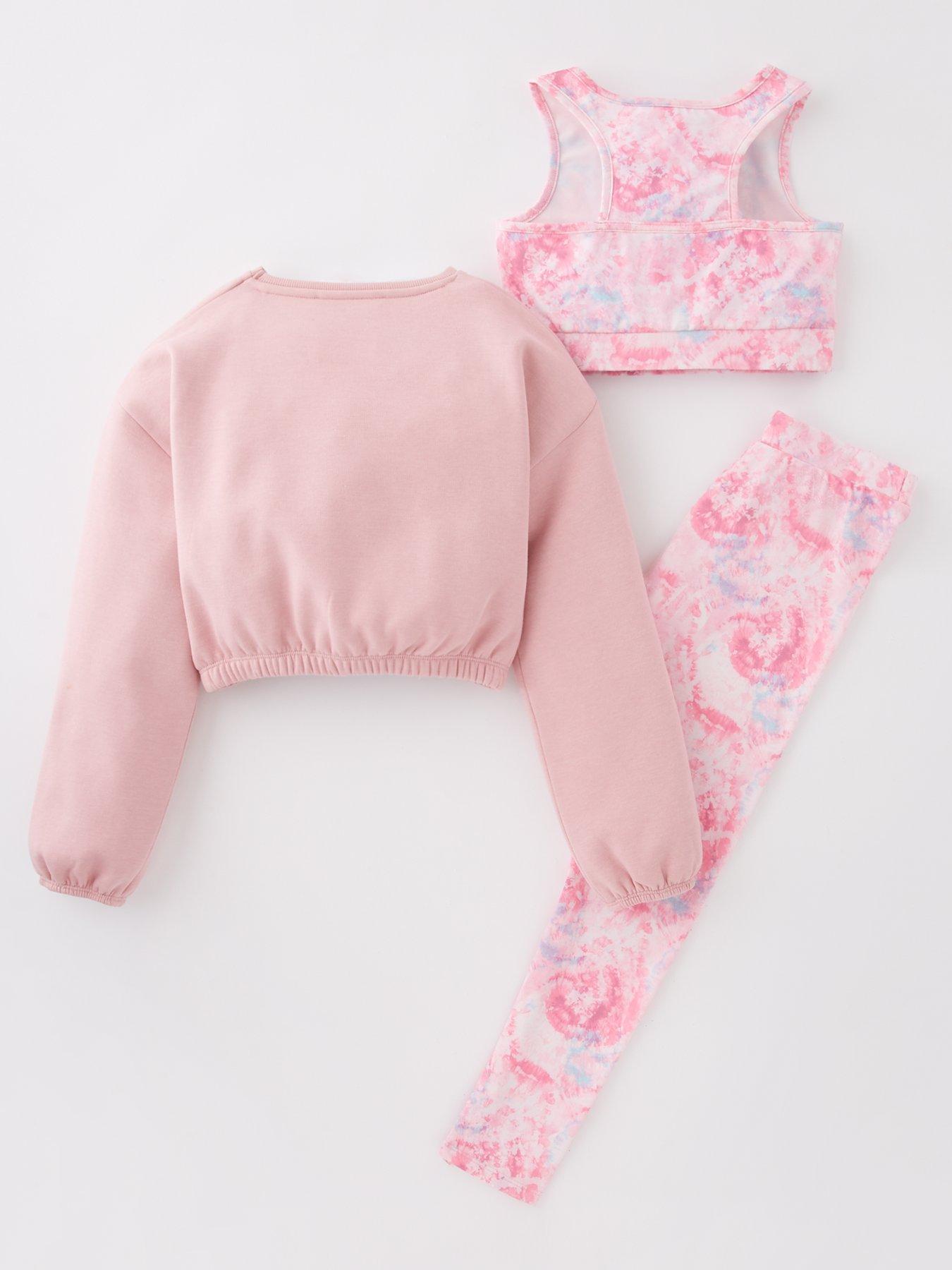 Image 2 of 4 of V by Very Girls 3 Piece Active Marble Set - Pink