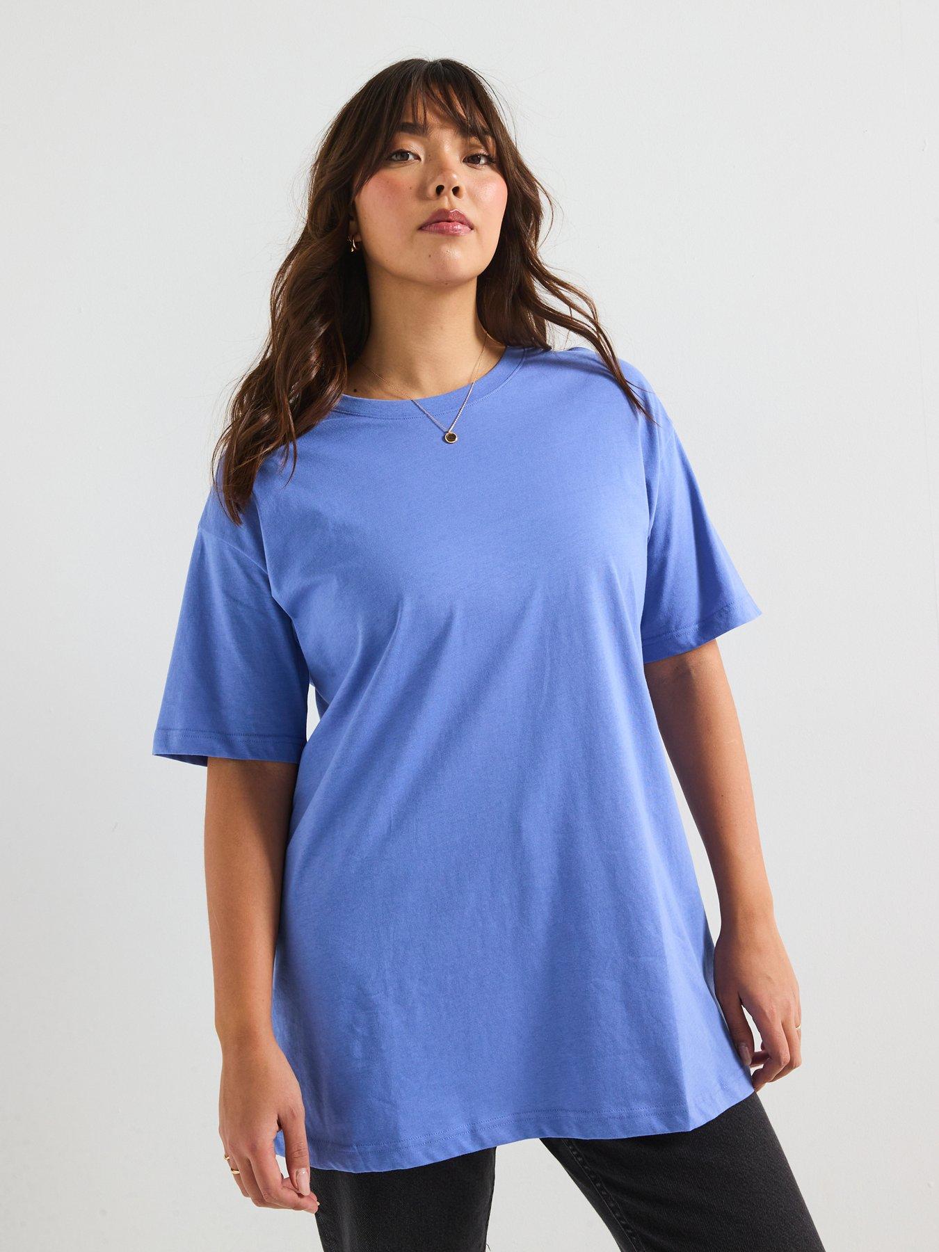 Image 1 of 6 of V by Very Curve Oversized T-Shirt - Blue