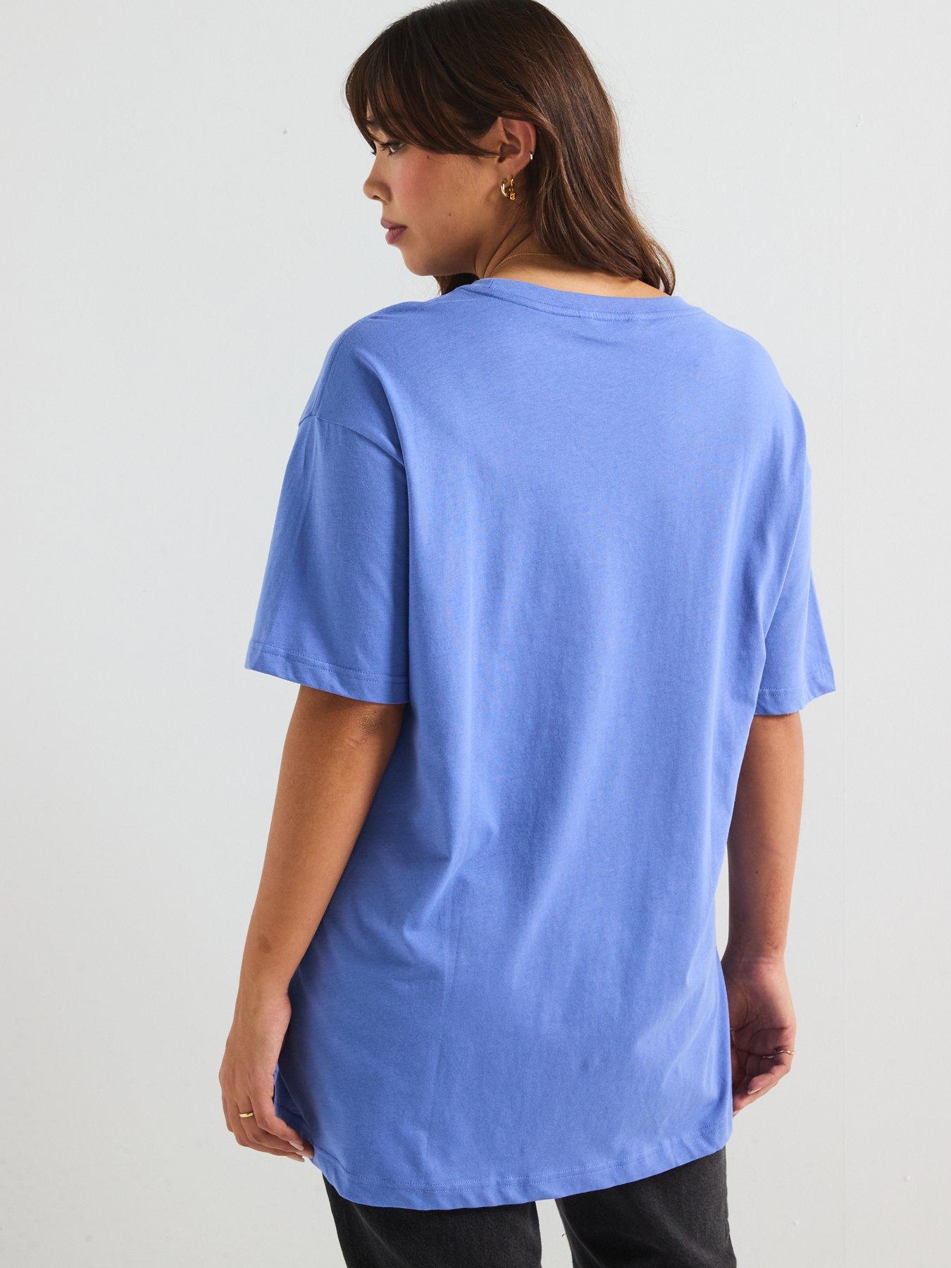 Image 2 of 6 of V by Very Curve Oversized T-Shirt - Blue