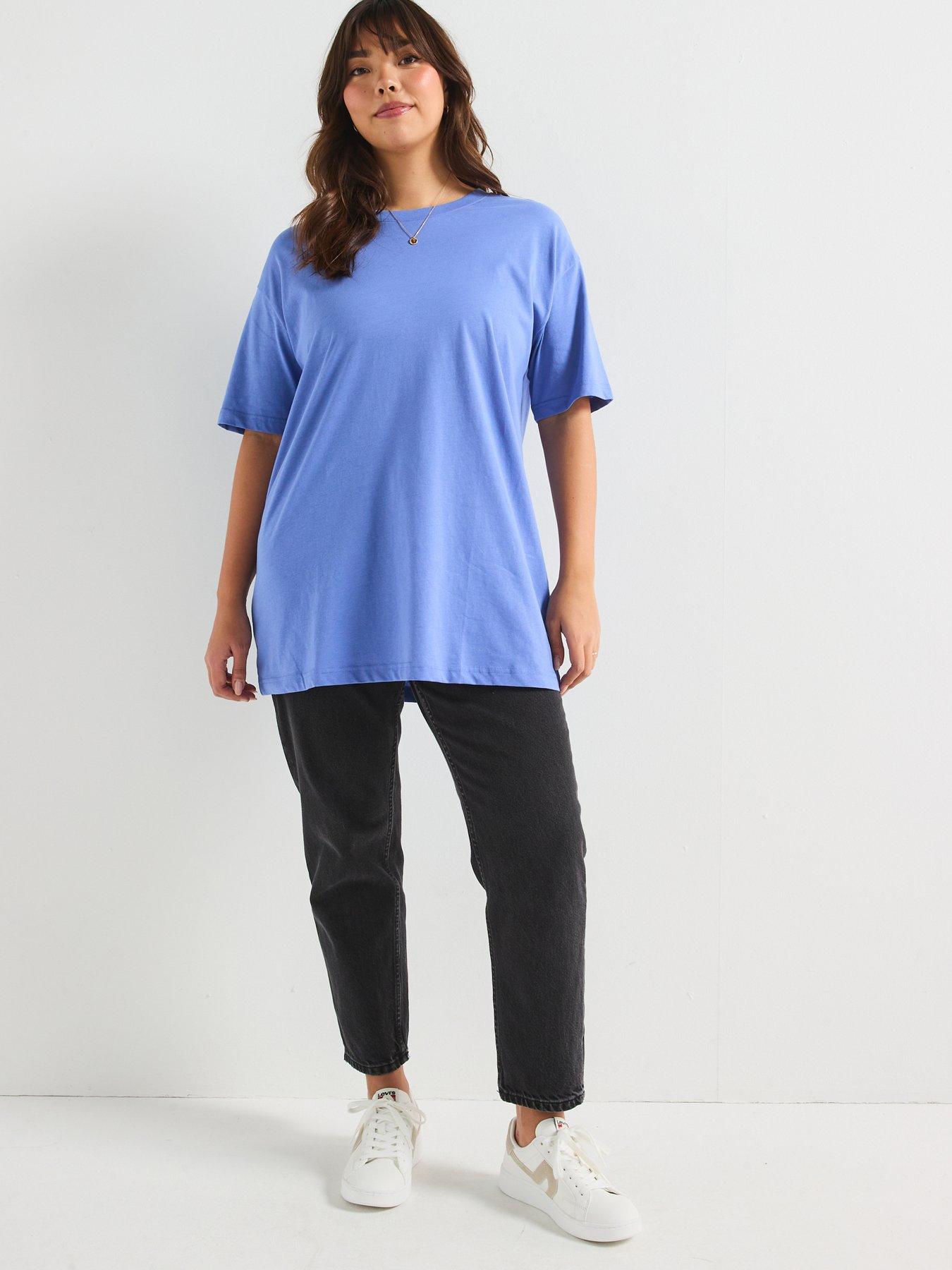 Image 3 of 6 of V by Very Curve Oversized T-Shirt - Blue
