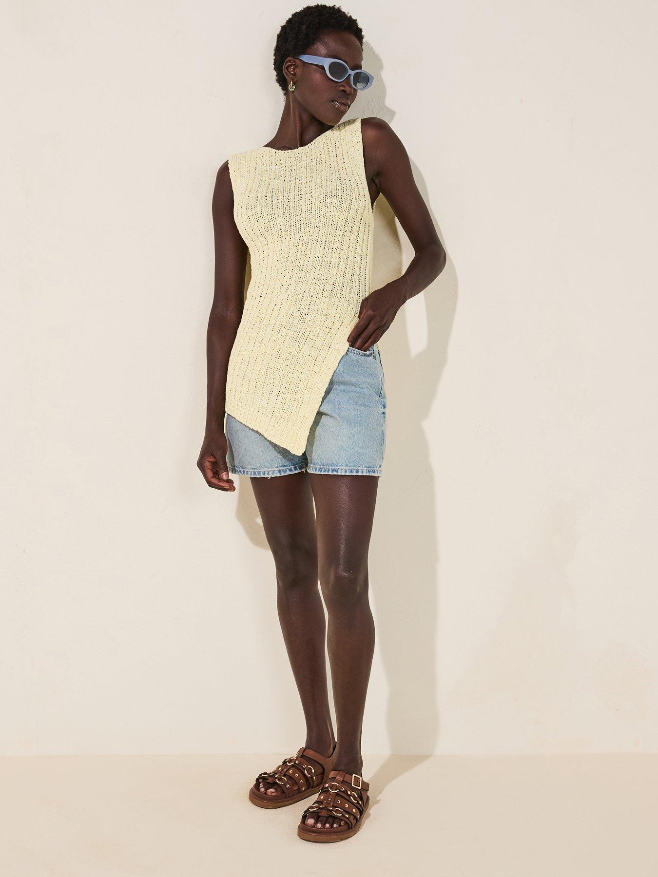 v-by-very-asymmetric-crochet-knitted-top-yellow