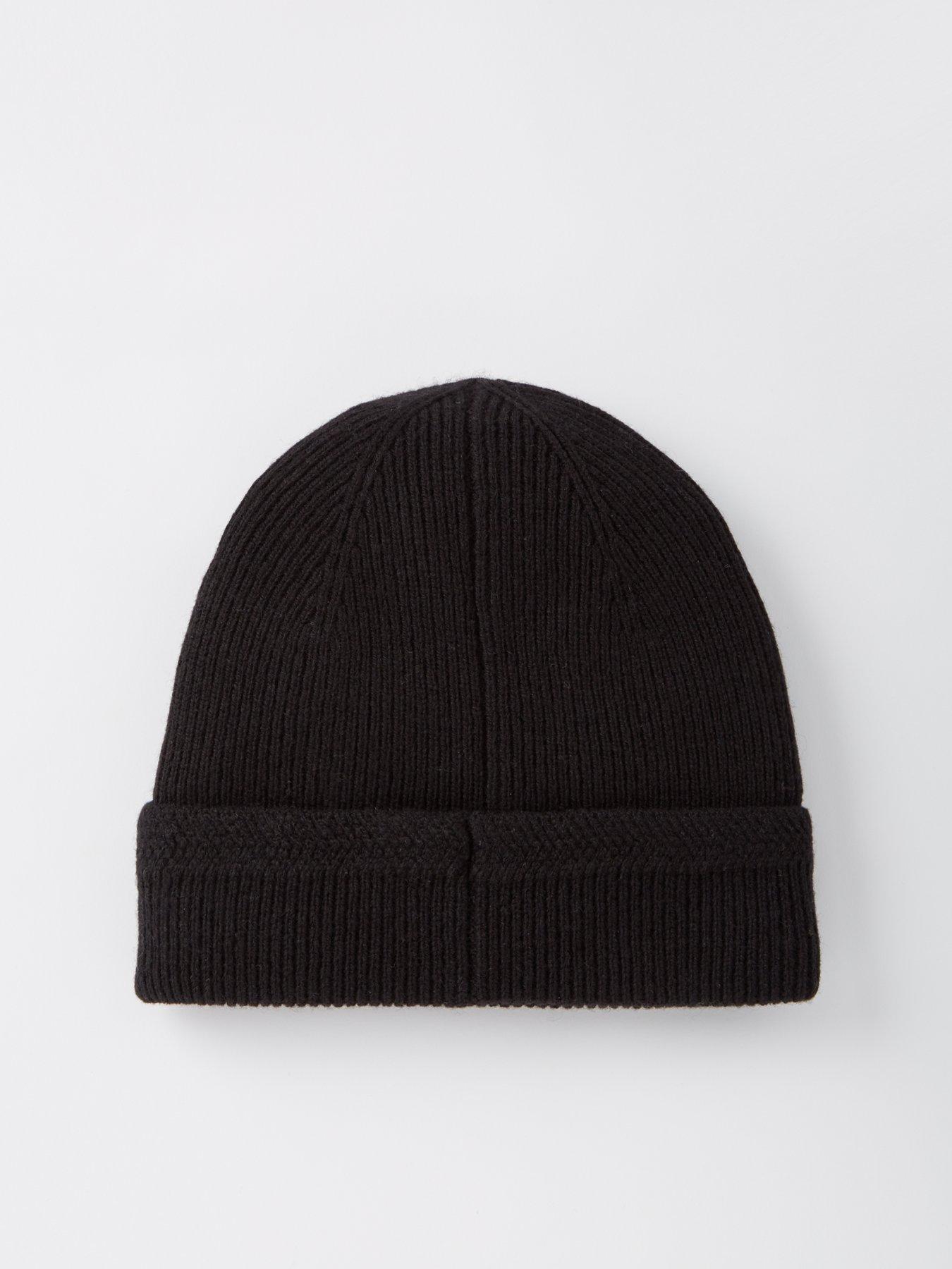 lyle-scott-lyle-amp-scott-racked-rib-knitted-beanie-hat--blackback