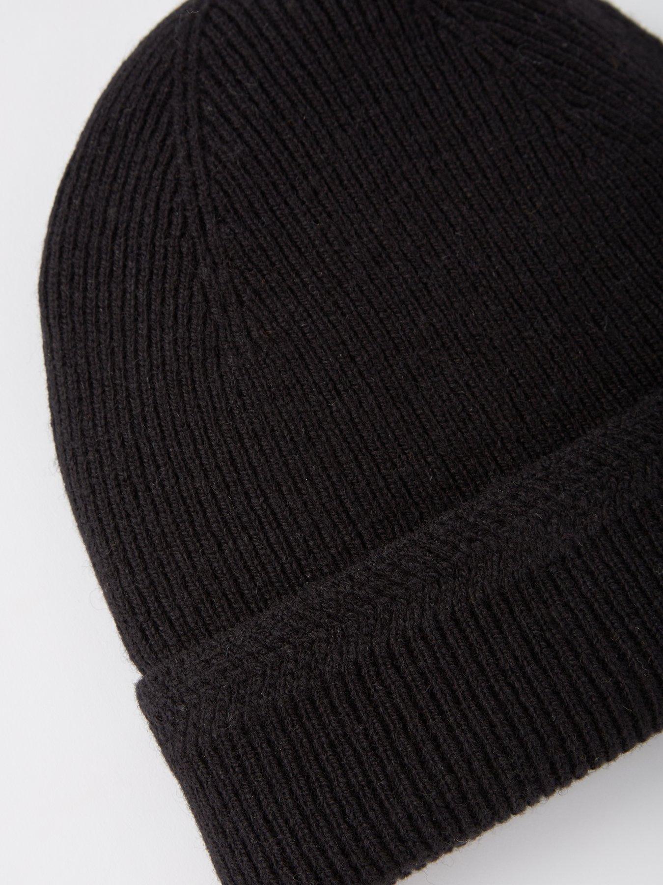 lyle-scott-lyle-amp-scott-racked-rib-knitted-beanie-hat--blackdetail