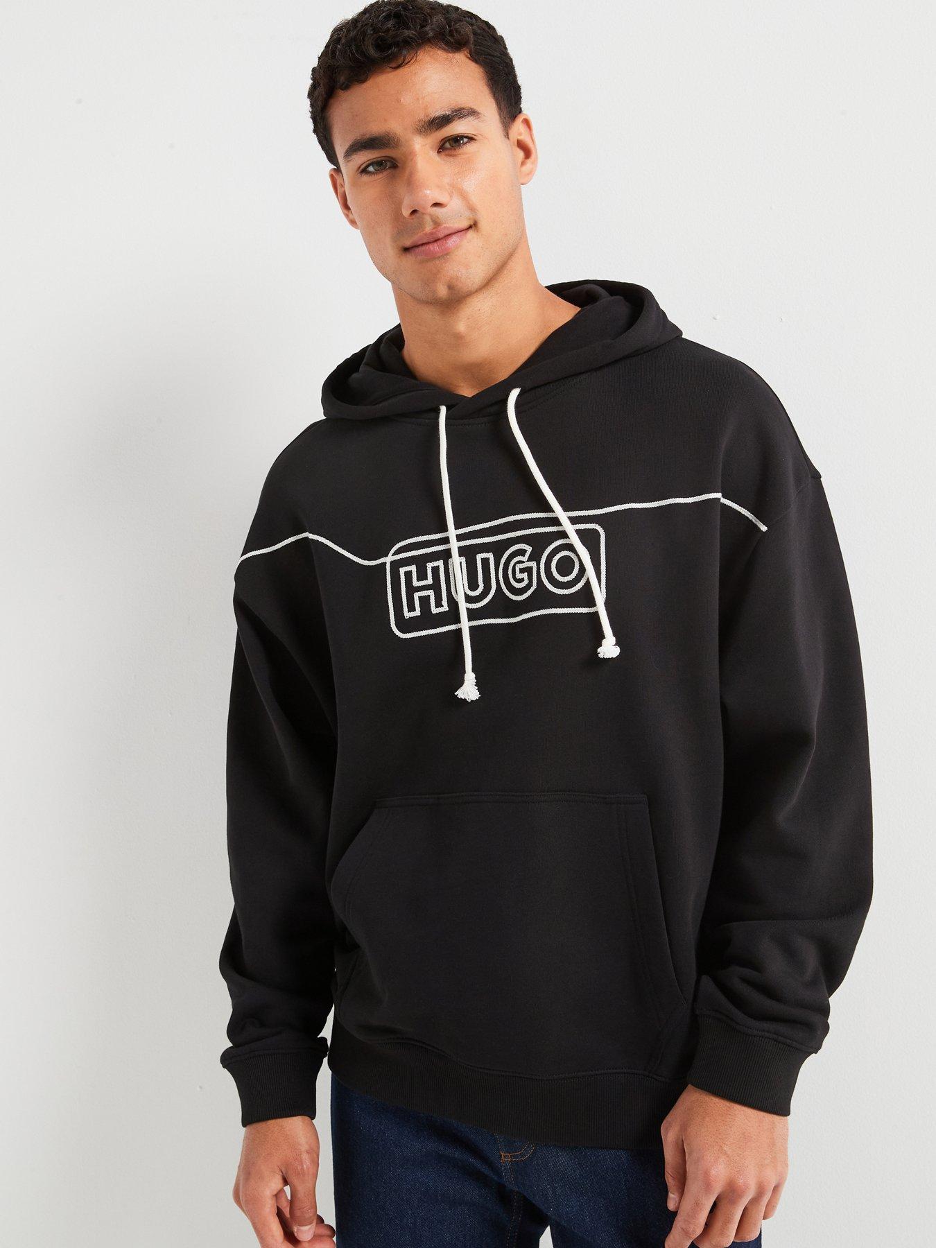 hugo-noiderhood-loose-fit-stitch-logo-overhead-hoodie-black