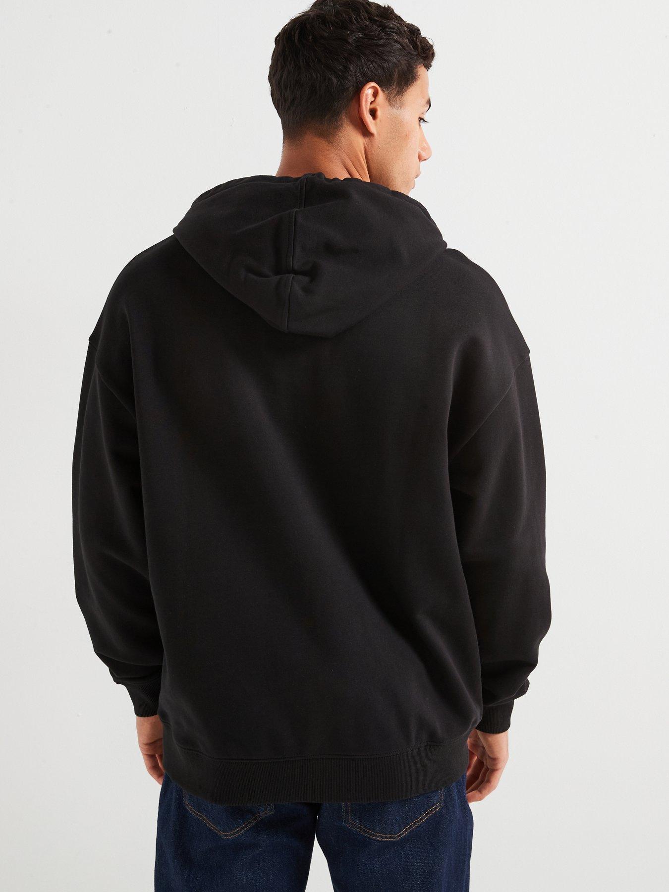 hugo-noiderhood-loose-fit-stitch-logo-overhead-hoodie-blackstillFront