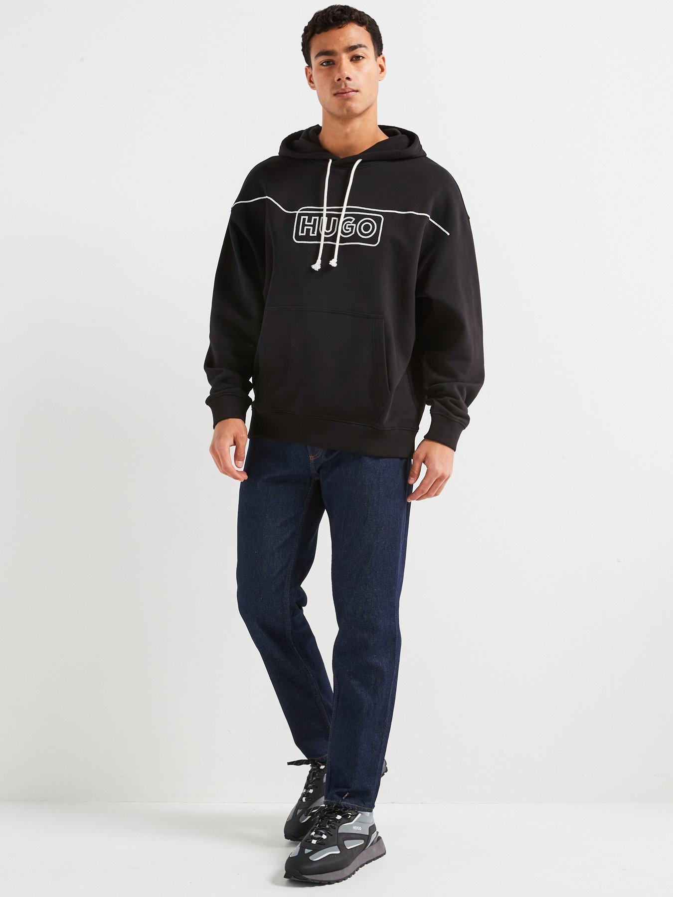 hugo-noiderhood-loose-fit-stitch-logo-overhead-hoodie-blackback