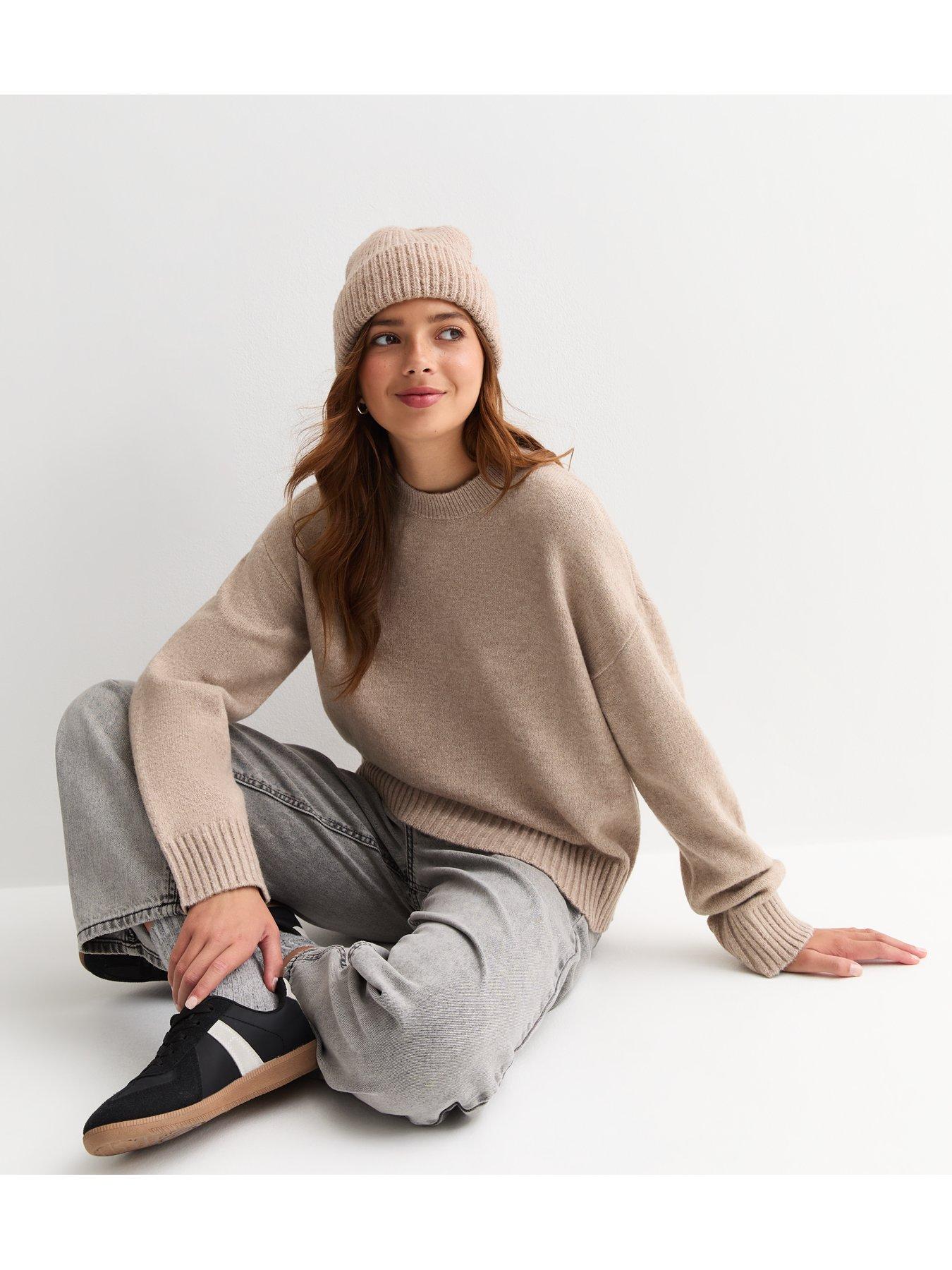 new-look-915-girls-light-brown-crew-neck-jumperstillFront