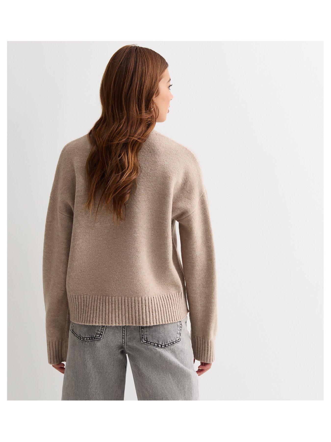 new-look-915-girls-light-brown-crew-neck-jumperback