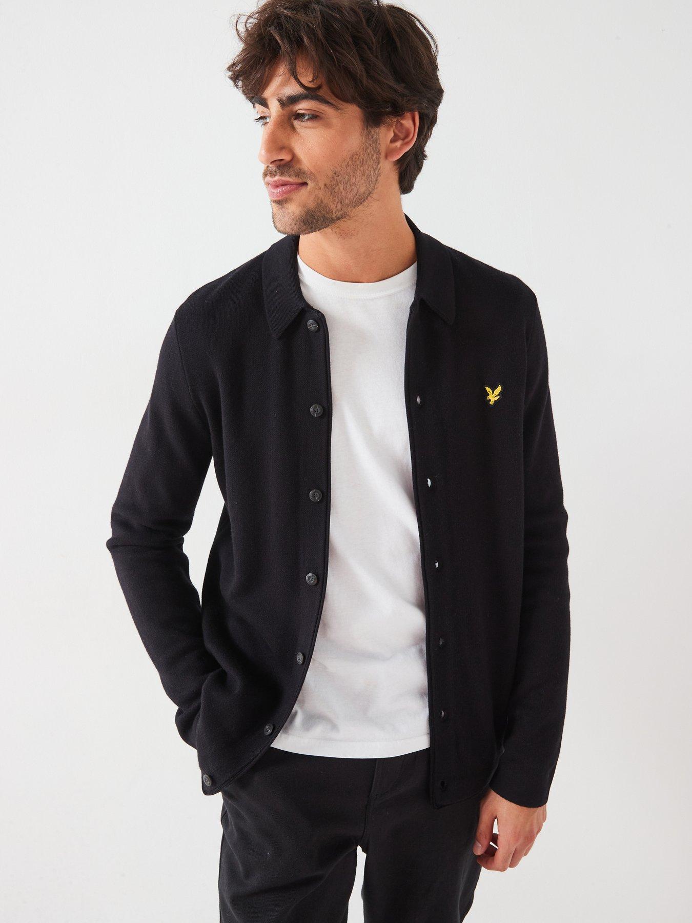 lyle-scott-lyle-amp-scott-double-knitted-cardigan--black