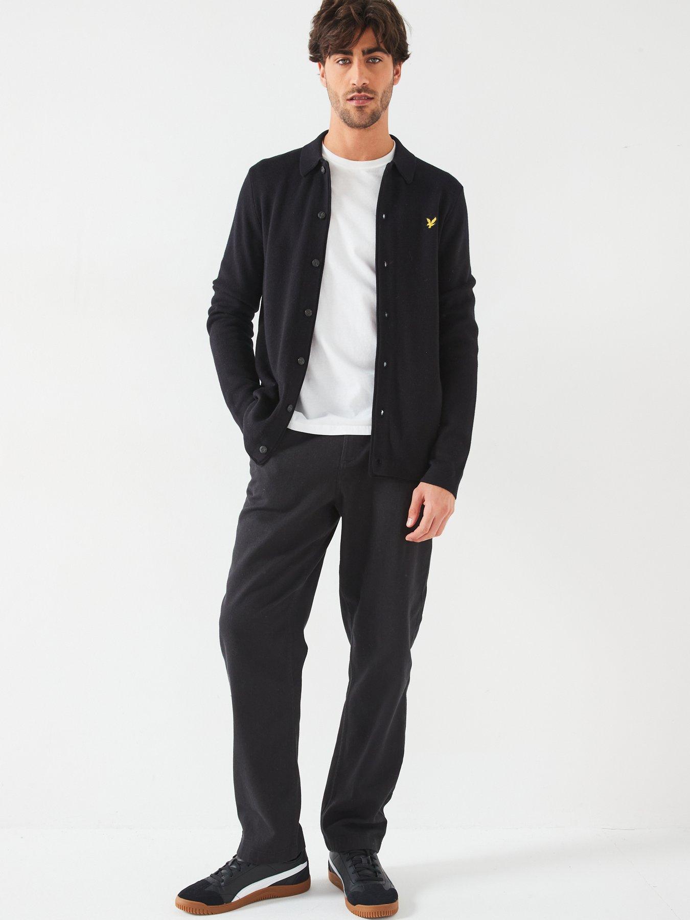 lyle-scott-lyle-amp-scott-double-knitted-cardigan--blackback