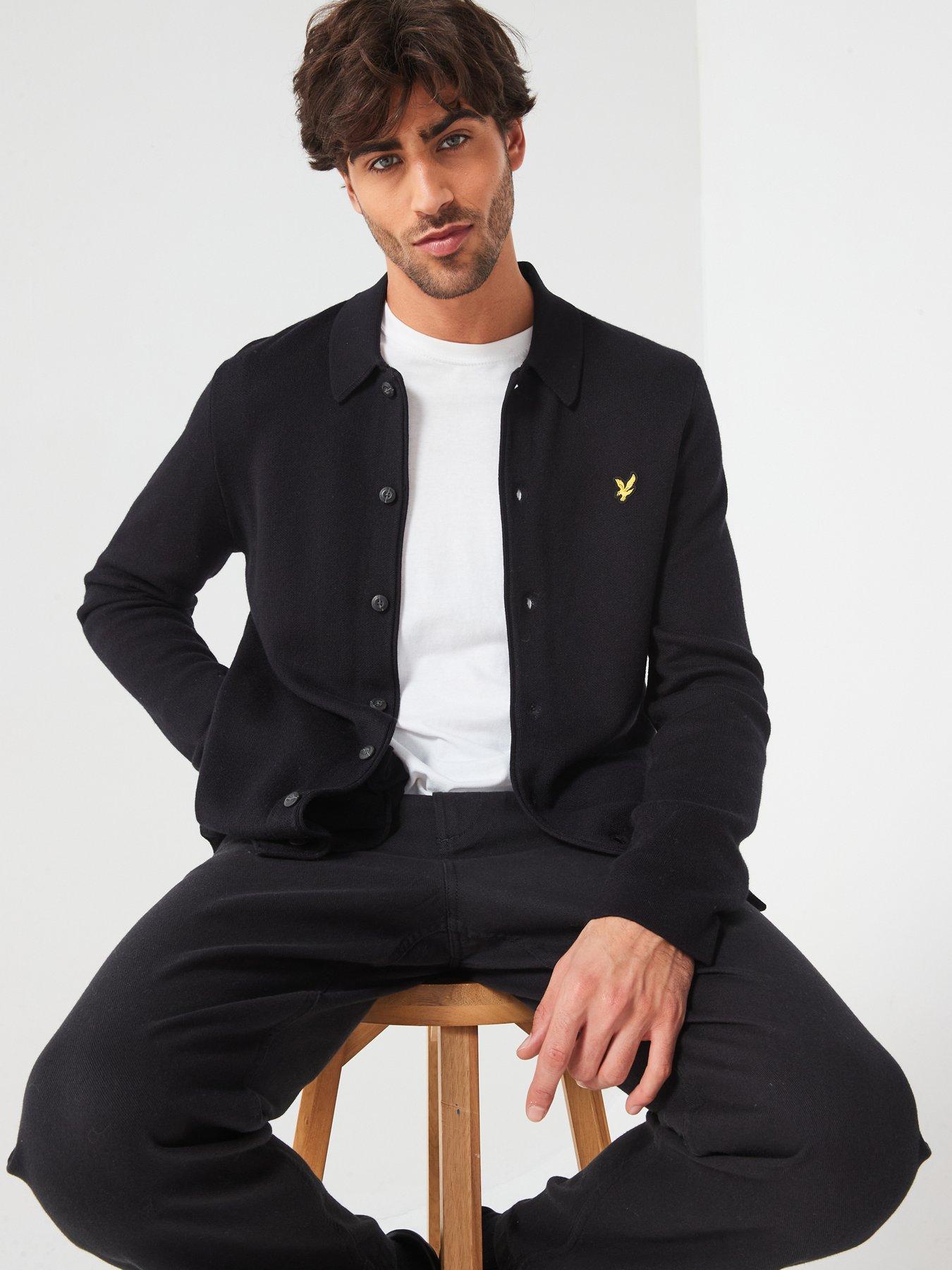 lyle-scott-lyle-amp-scott-double-knitted-cardigan--blackoutfit