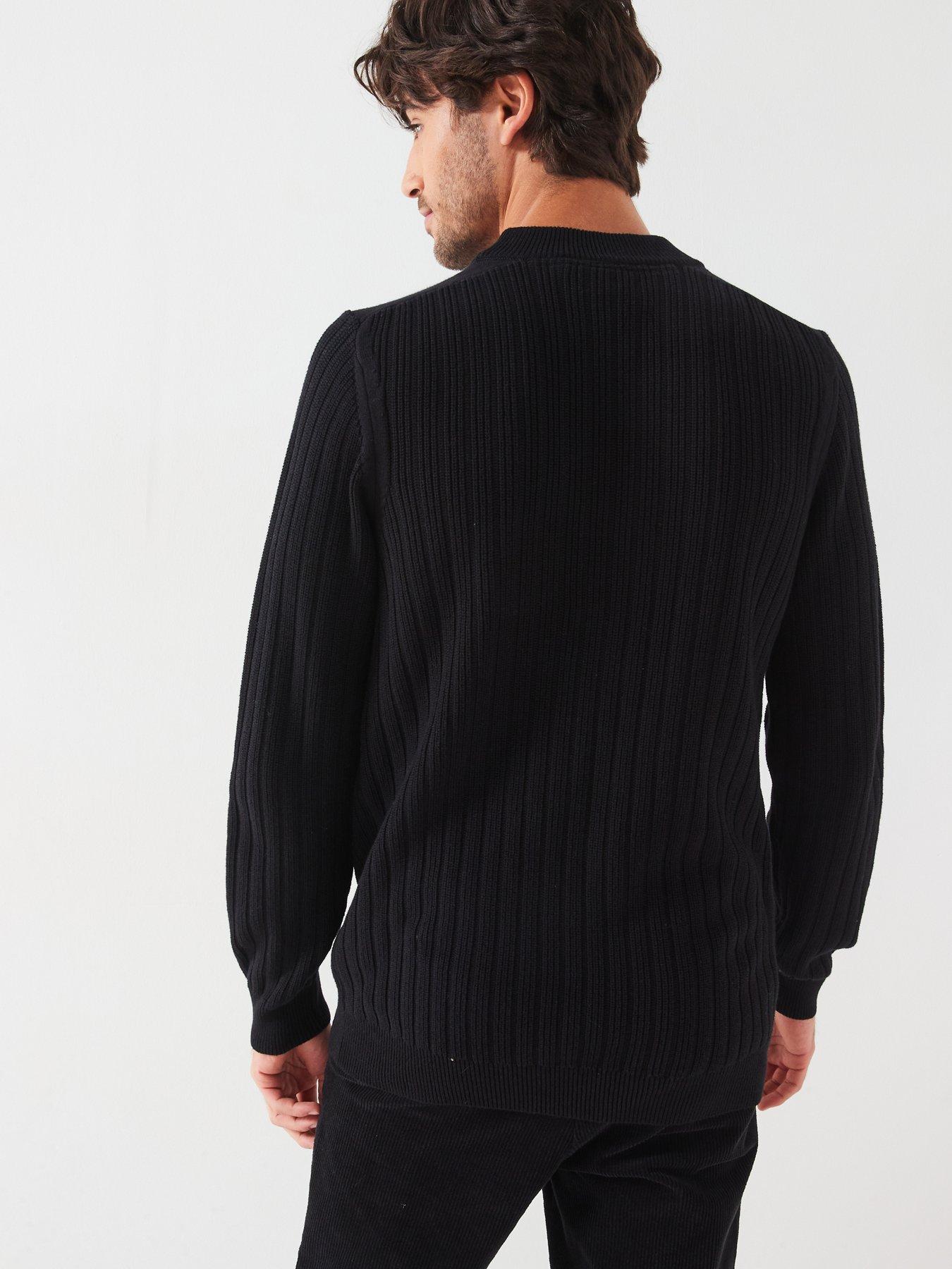 lyle-scott-lyle-amp-scott-ribbed-mock-neck-knitted-jumper--blackstillFront