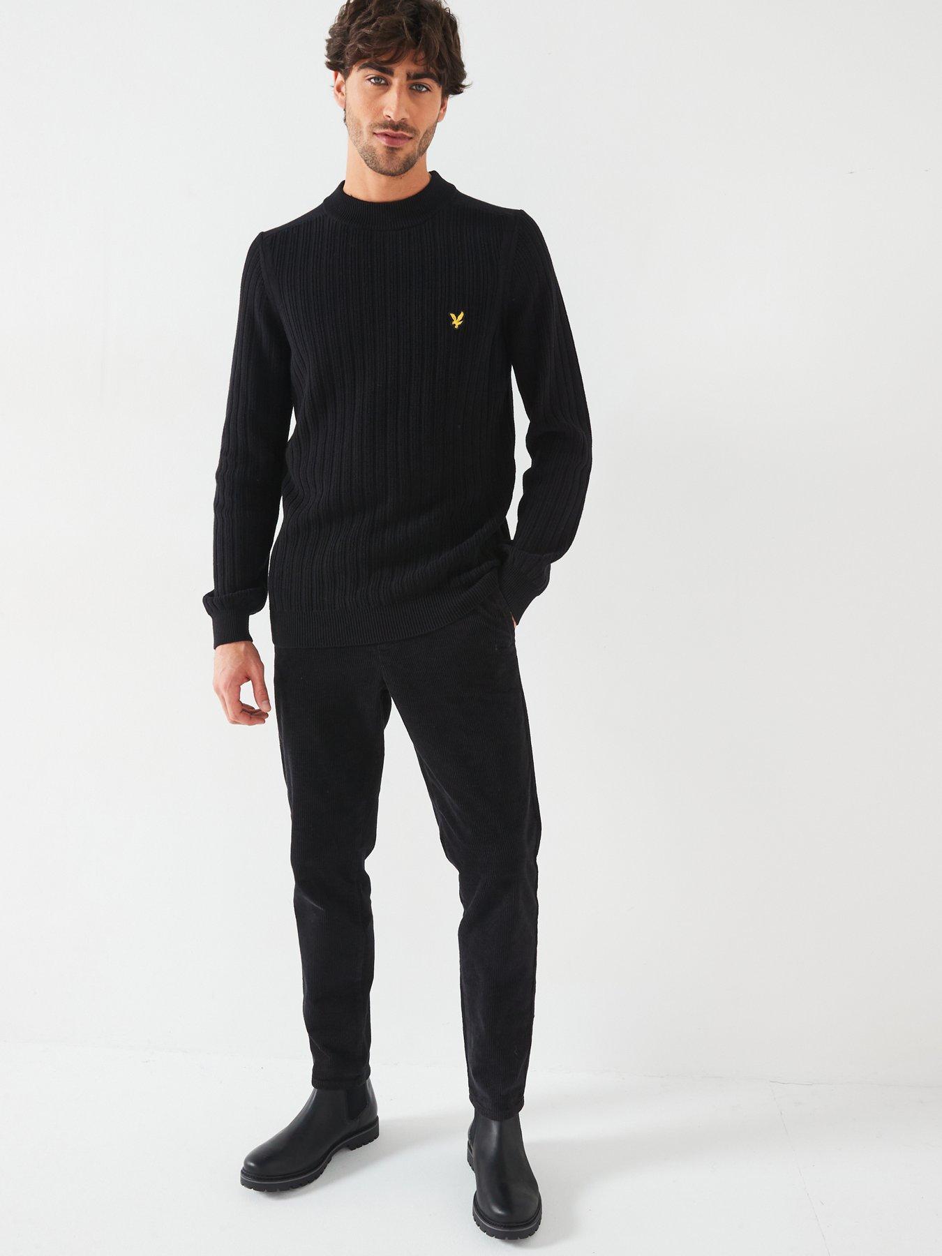 lyle-scott-lyle-amp-scott-ribbed-mock-neck-knitted-jumper--blackback