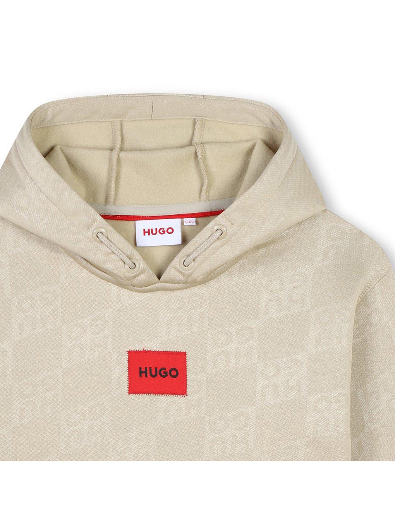 hugo-boys-check-monogram-hoodie-beigeoutfit