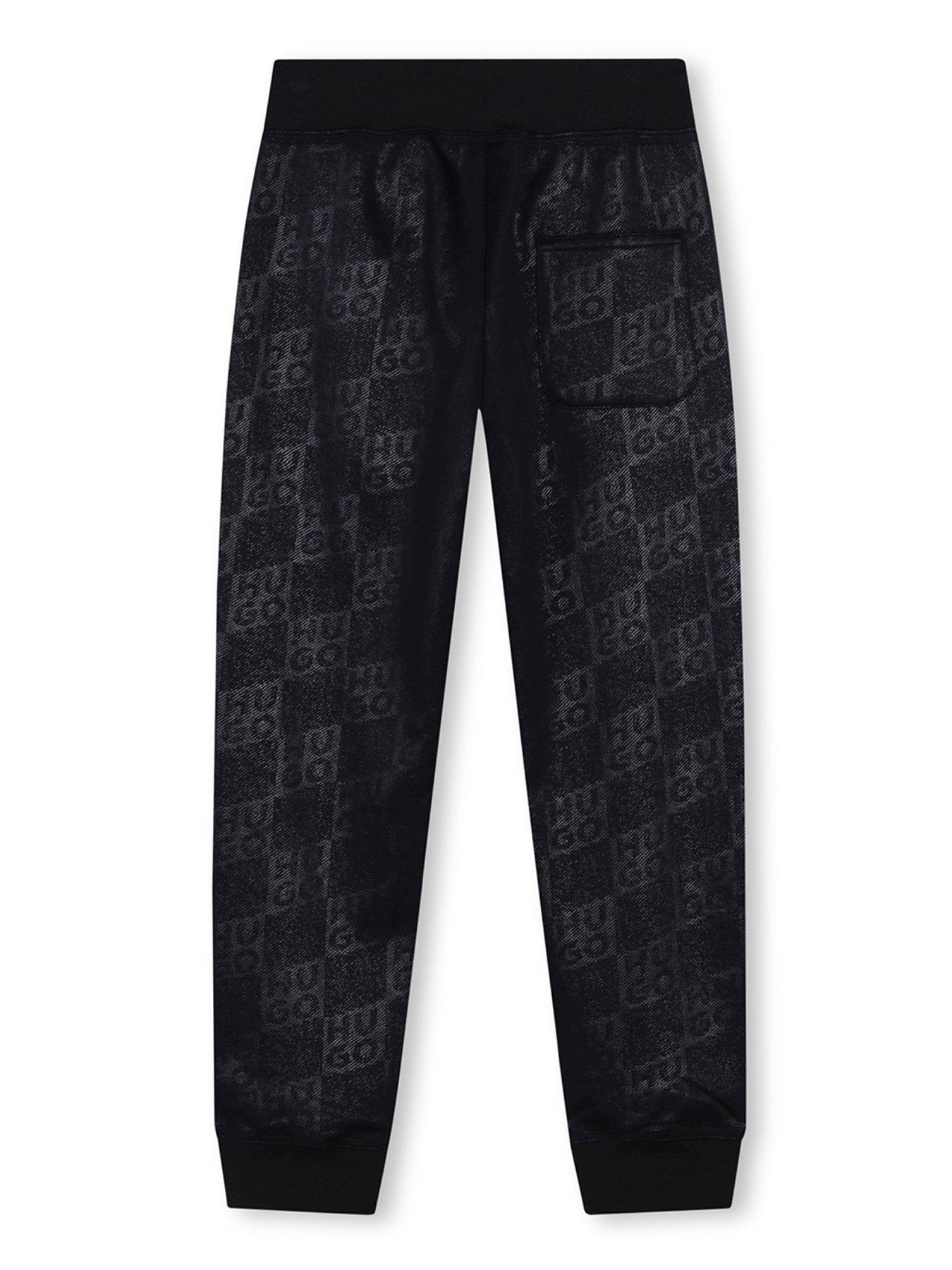 hugo-boys-check-monogram-joggers-blackback