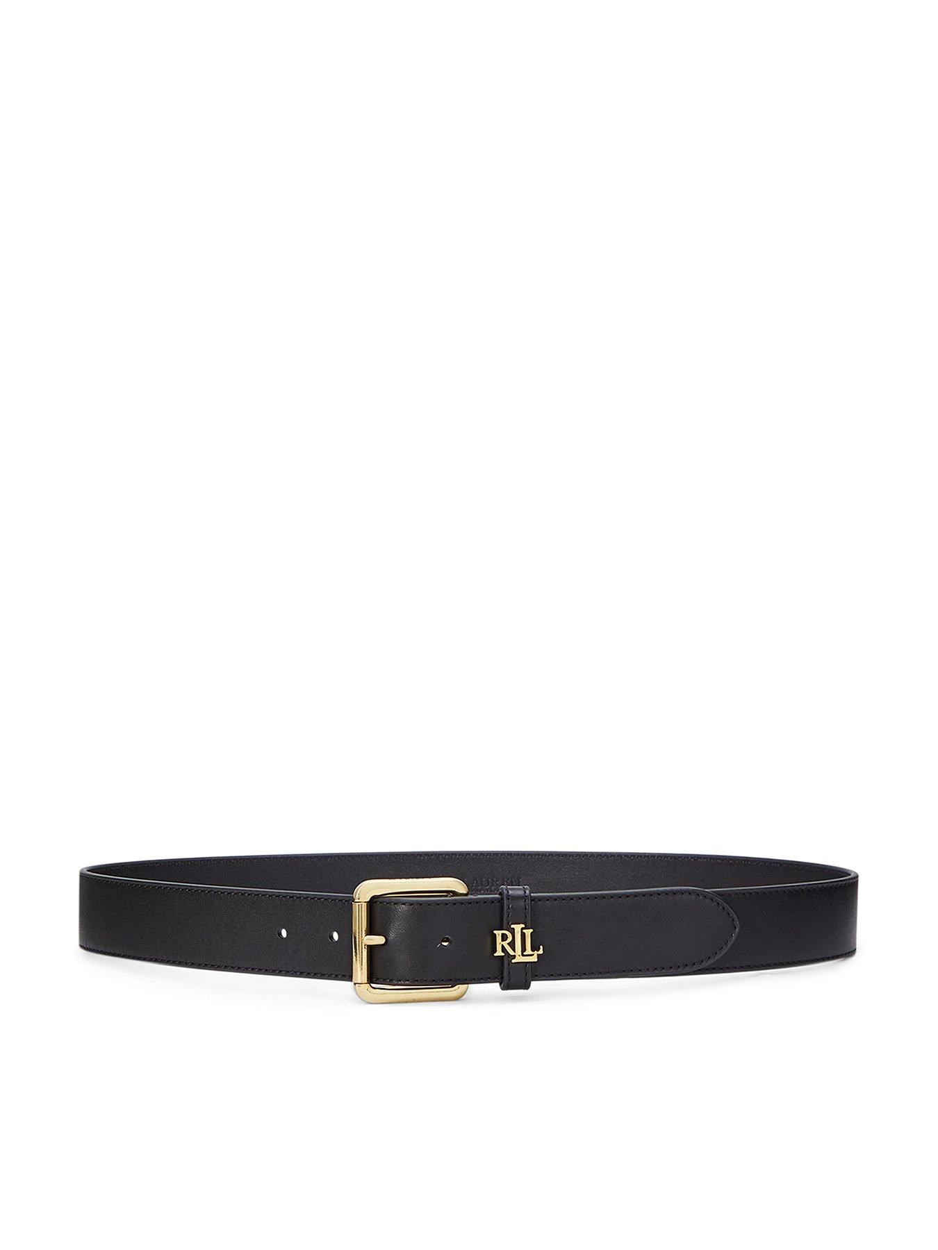 lauren-by-ralph-lauren-logo-keeper-belt-black