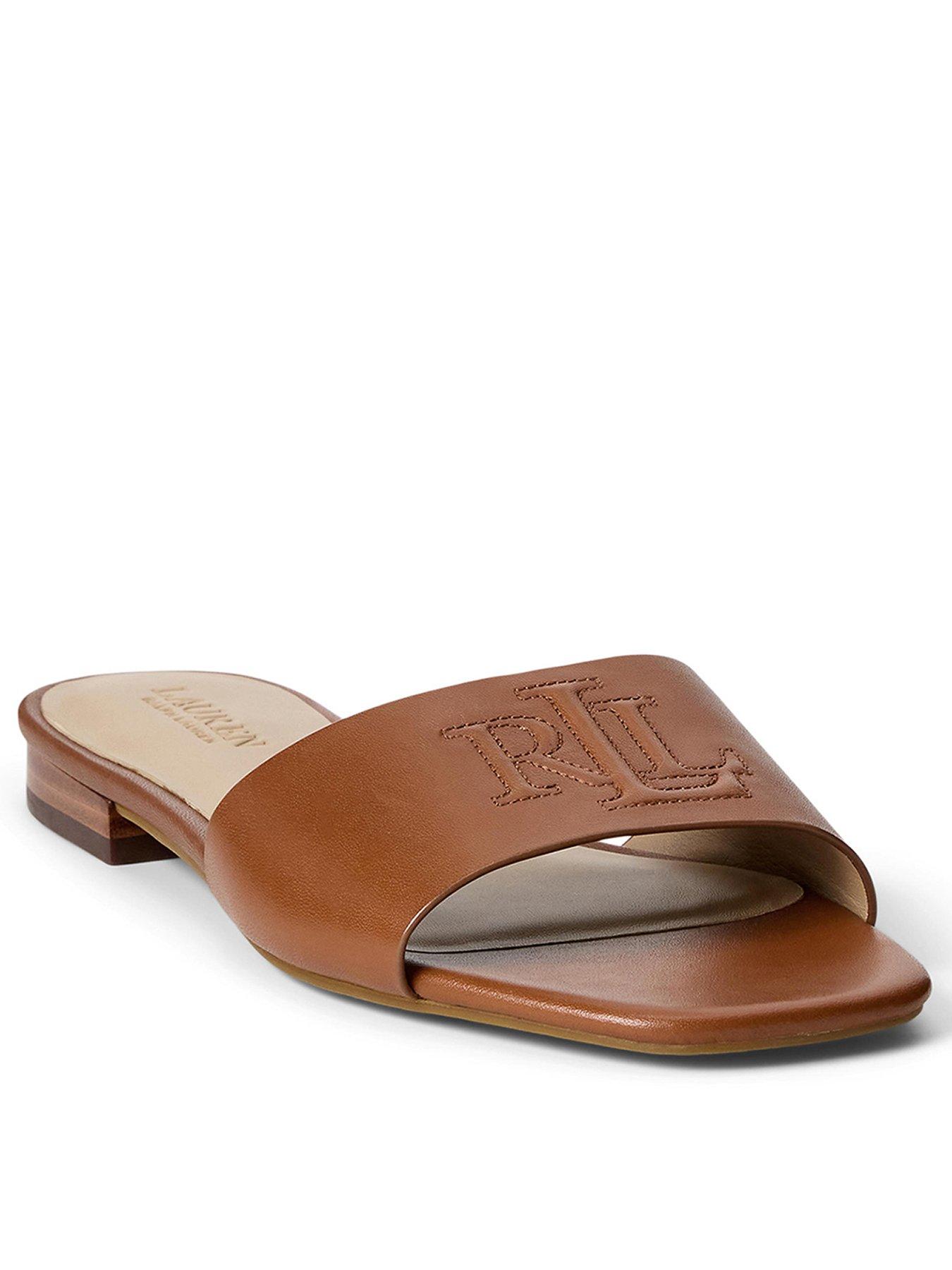 Image of Lauren by Ralph Lauren Everley Slide Sandal - Brown