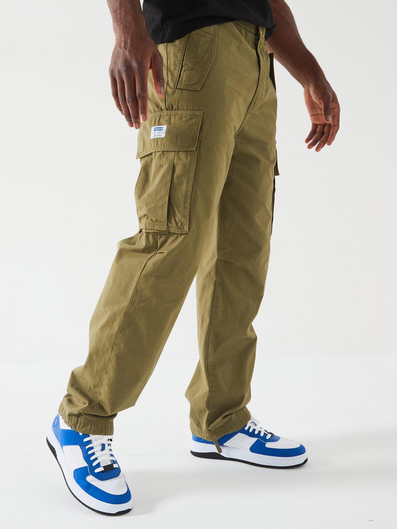 Image 1 of 6 of HUGO Gabio251D Baggy Fit Combat Pants - Khaki