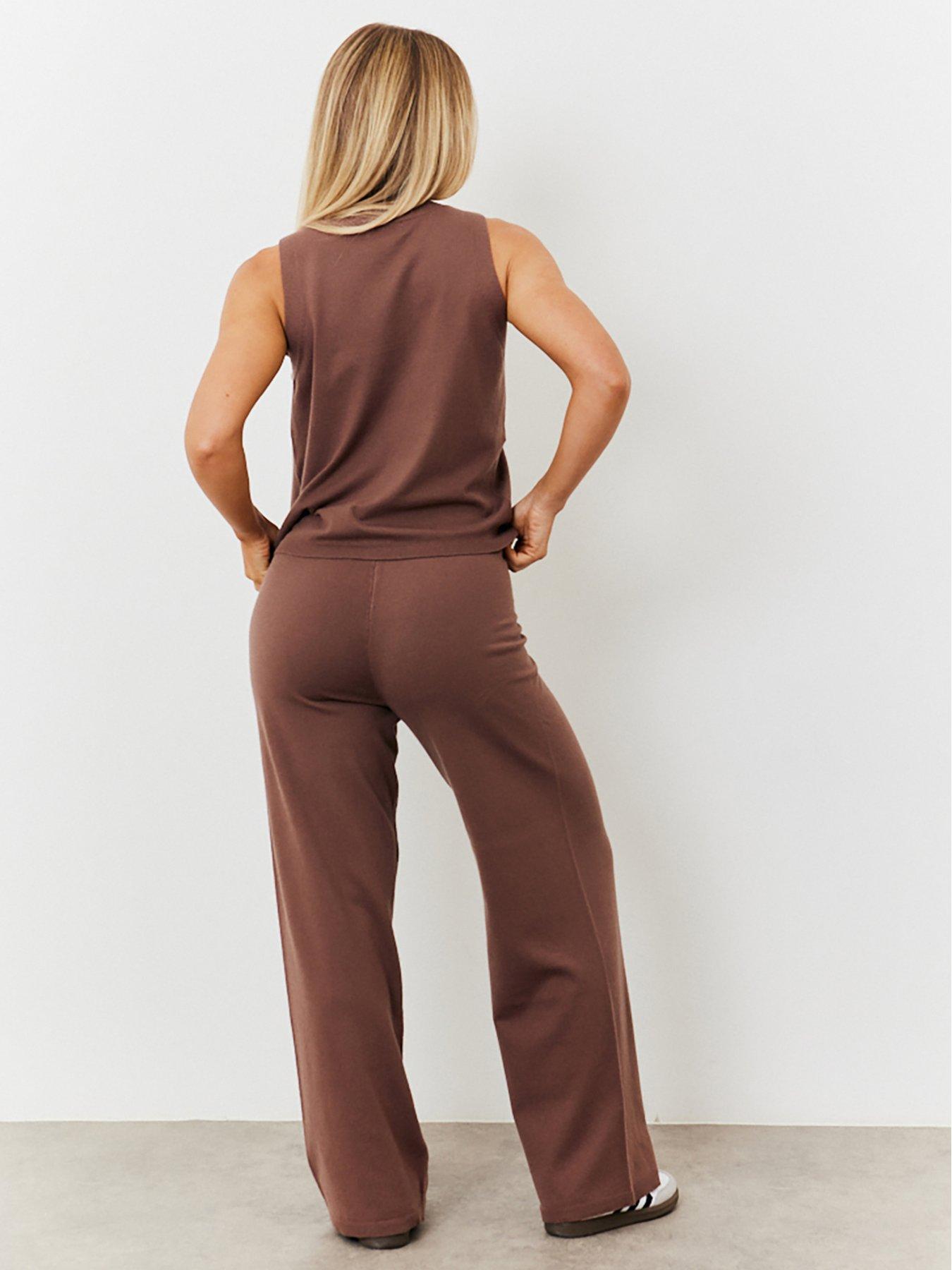 in-the-style-hannah-brown-knitted-trouser-chocolatestillFront