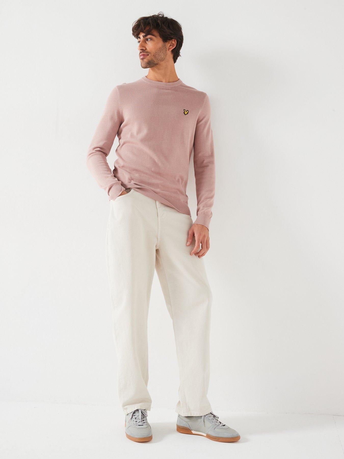 lyle-scott-lyle-amp-scott-cotton-crew-neck-knitted-jumper--pinkback