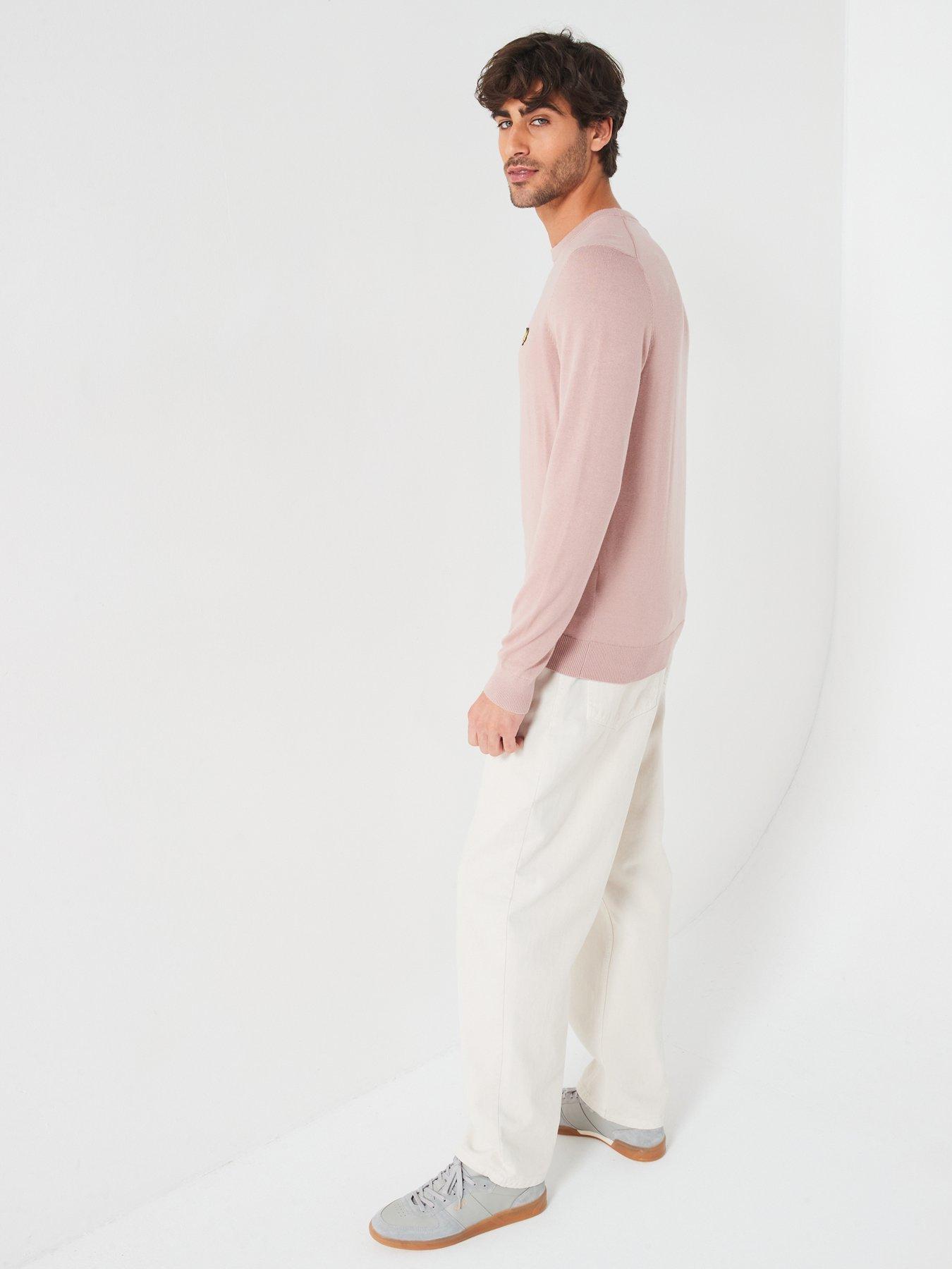 lyle-scott-lyle-amp-scott-cotton-crew-neck-knitted-jumper--pinkoutfit