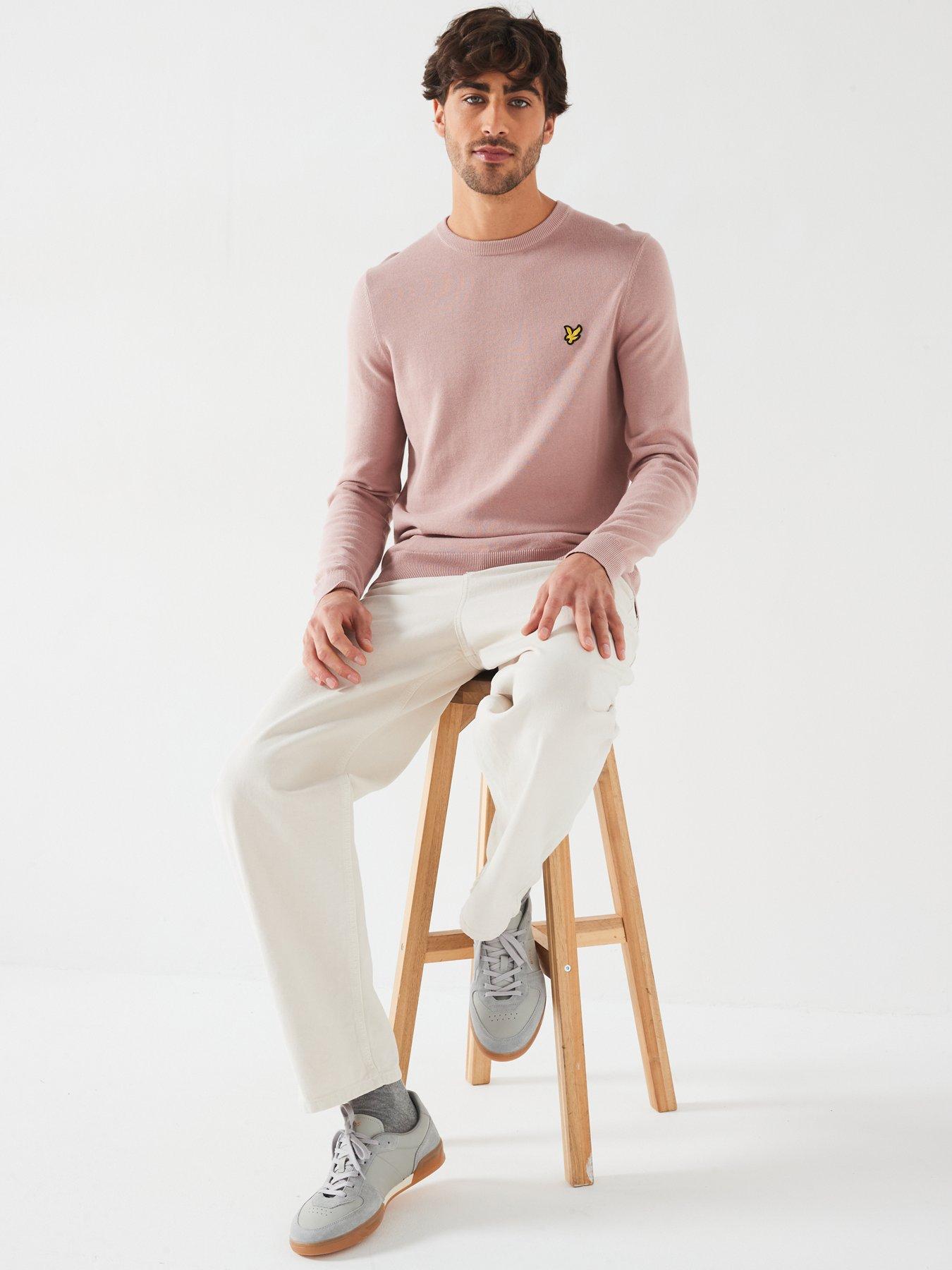 lyle-scott-lyle-amp-scott-cotton-crew-neck-knitted-jumper--pinkdetail