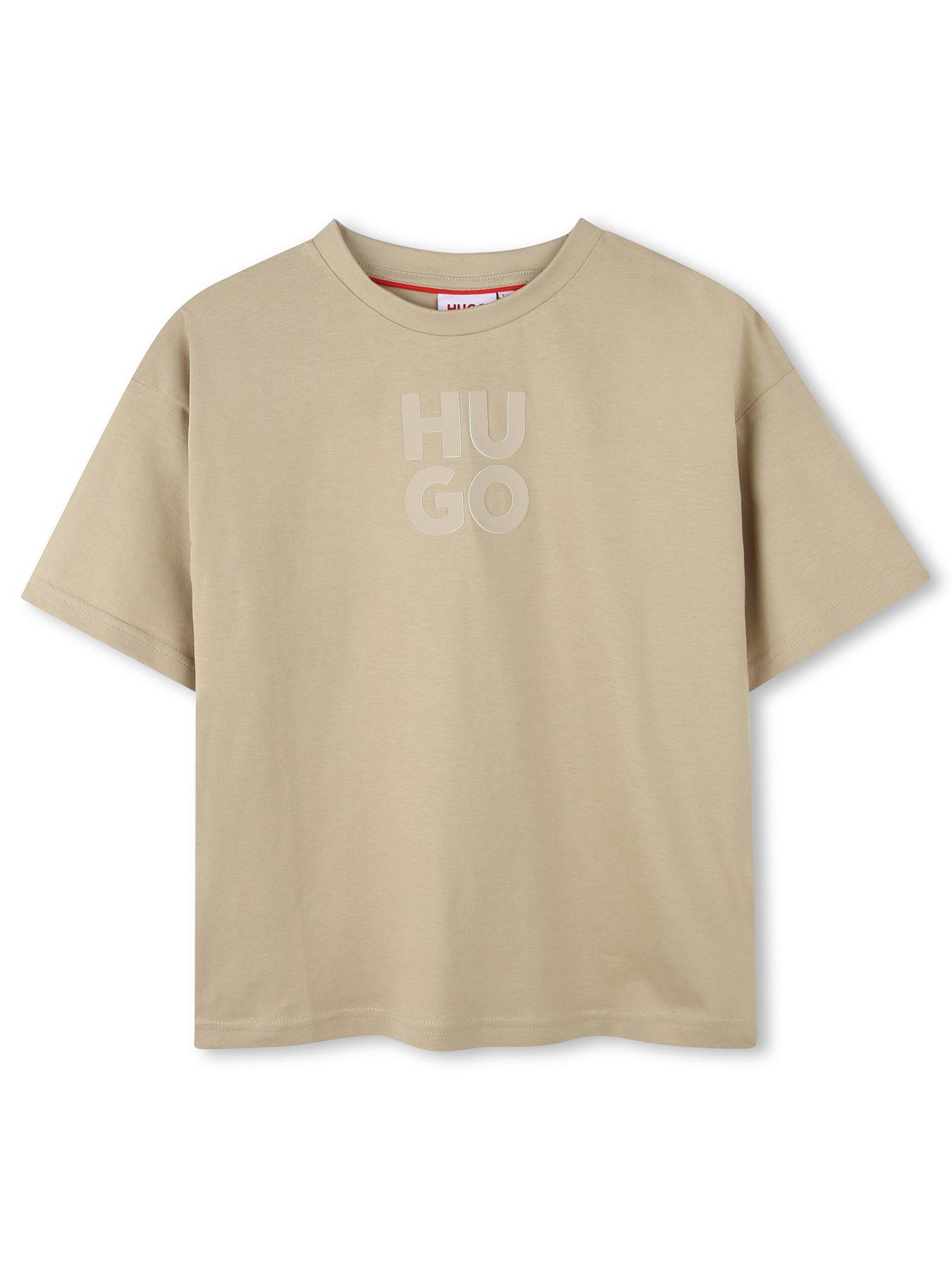 hugo-boys-t-shirt-short-sleeve-t-shirt-beige