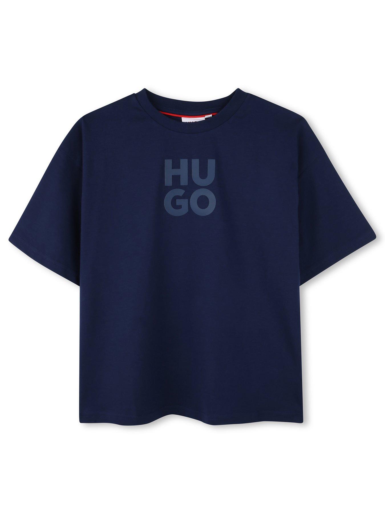 hugo-boys-t-shirt-short-sleeve-t-shirt-blue