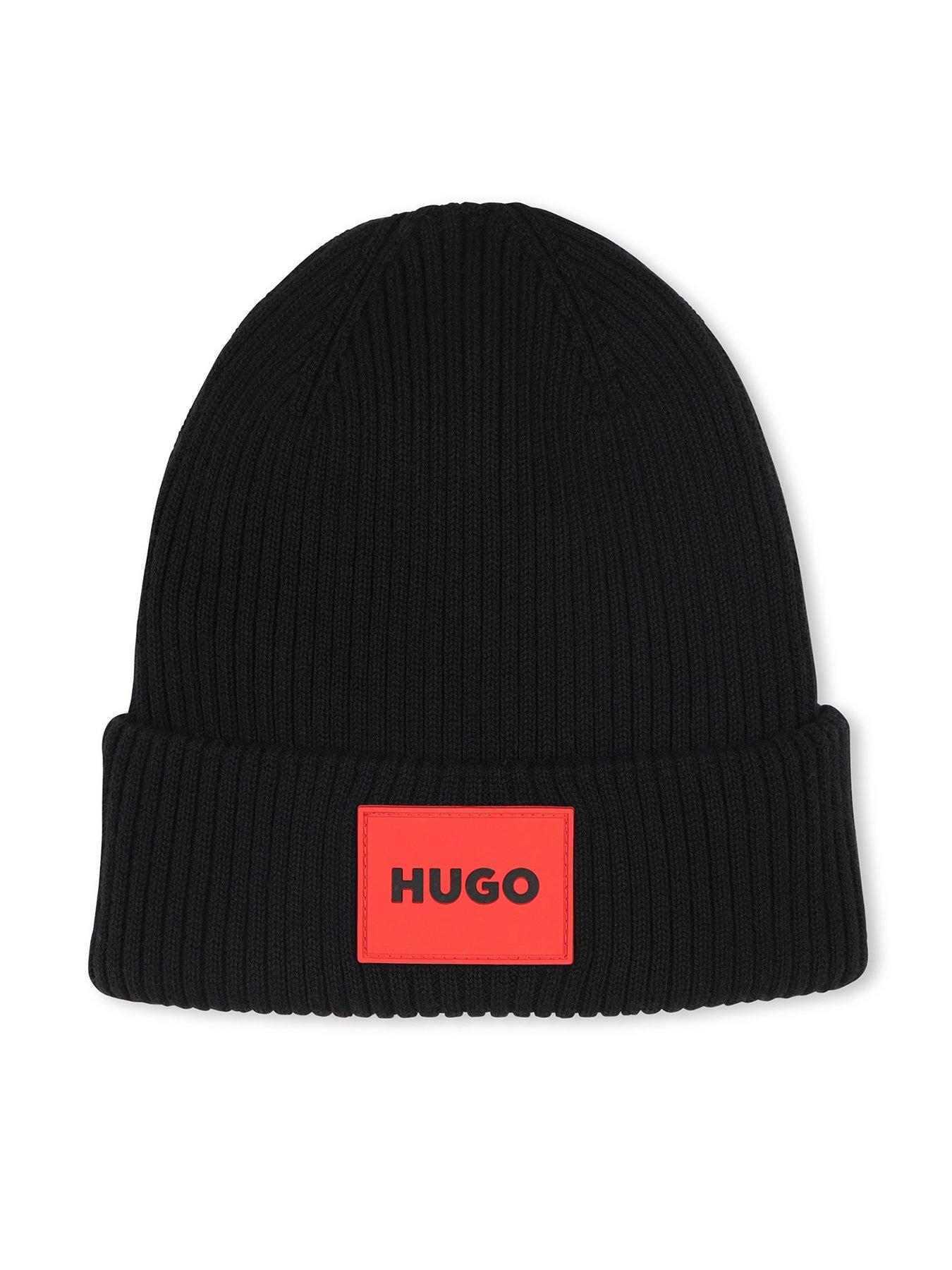 hugo-boys-square-logo-beanie-hat-black