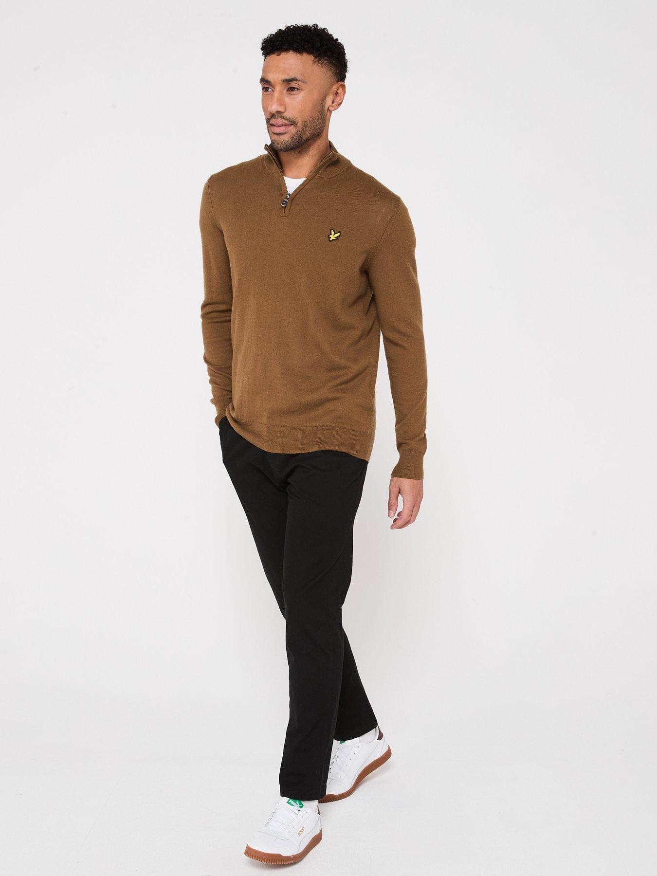 lyle-scott-cotton-merino-quarter-zip-knitted-jumper-brownback