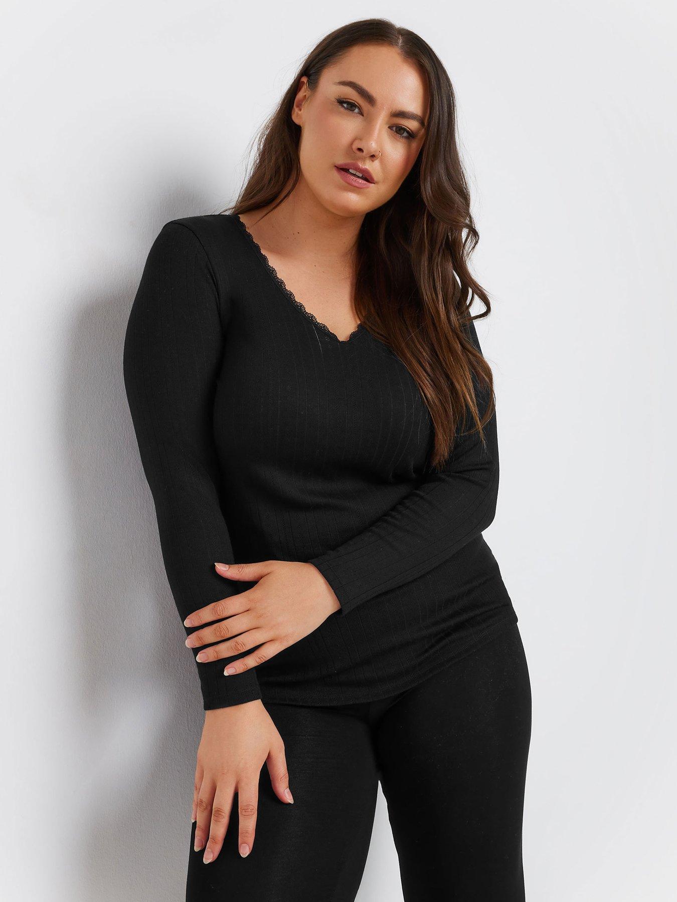 yours-curve-pointelle-thermal-long-sleeve-top-blackoutfit