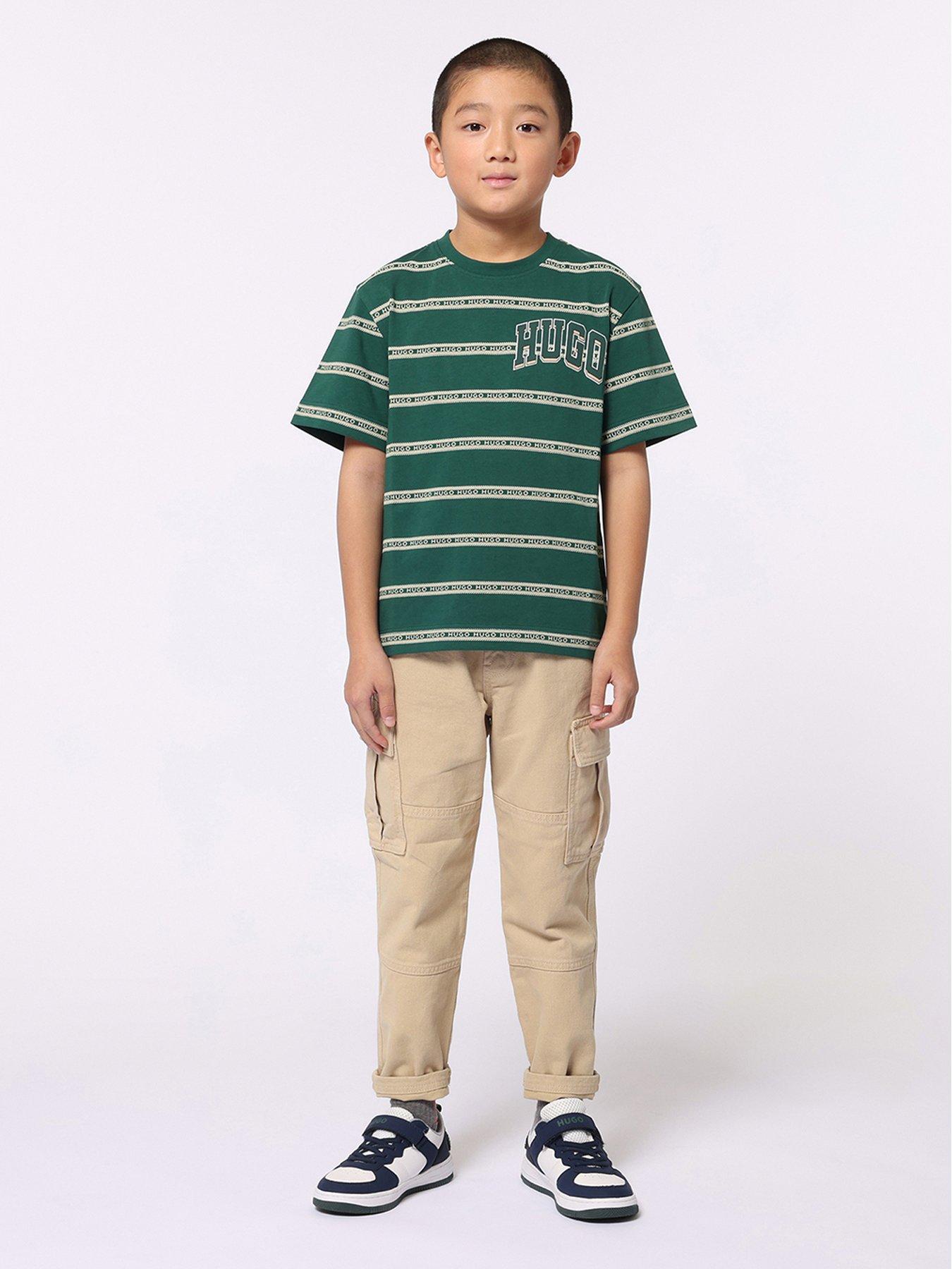 hugo-boys-stripe-short-sleeve-t-shirt-greenstillFront