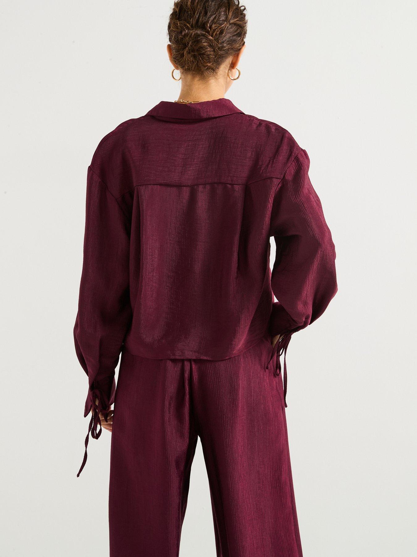 vero-moda-long-sleeve-fold-up-shirt-redstillFront