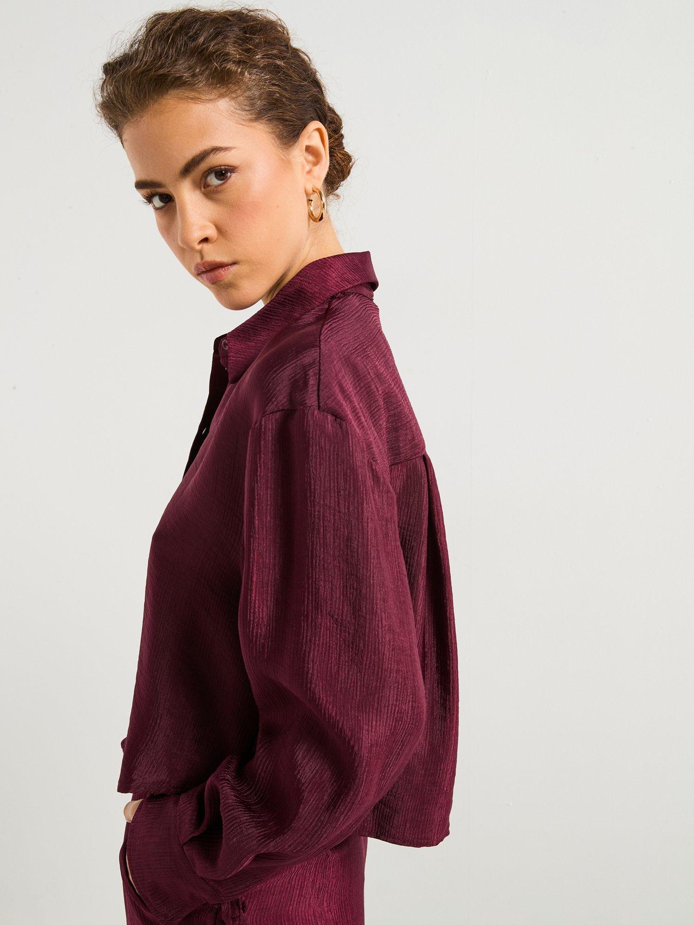 vero-moda-long-sleeve-fold-up-shirt-reddetail