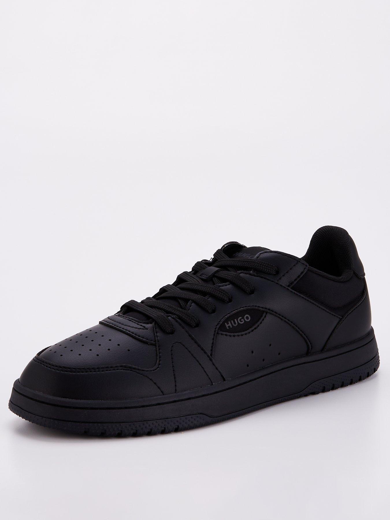 hugo-hadrian-leather-tennis-trainer-blackstillFront