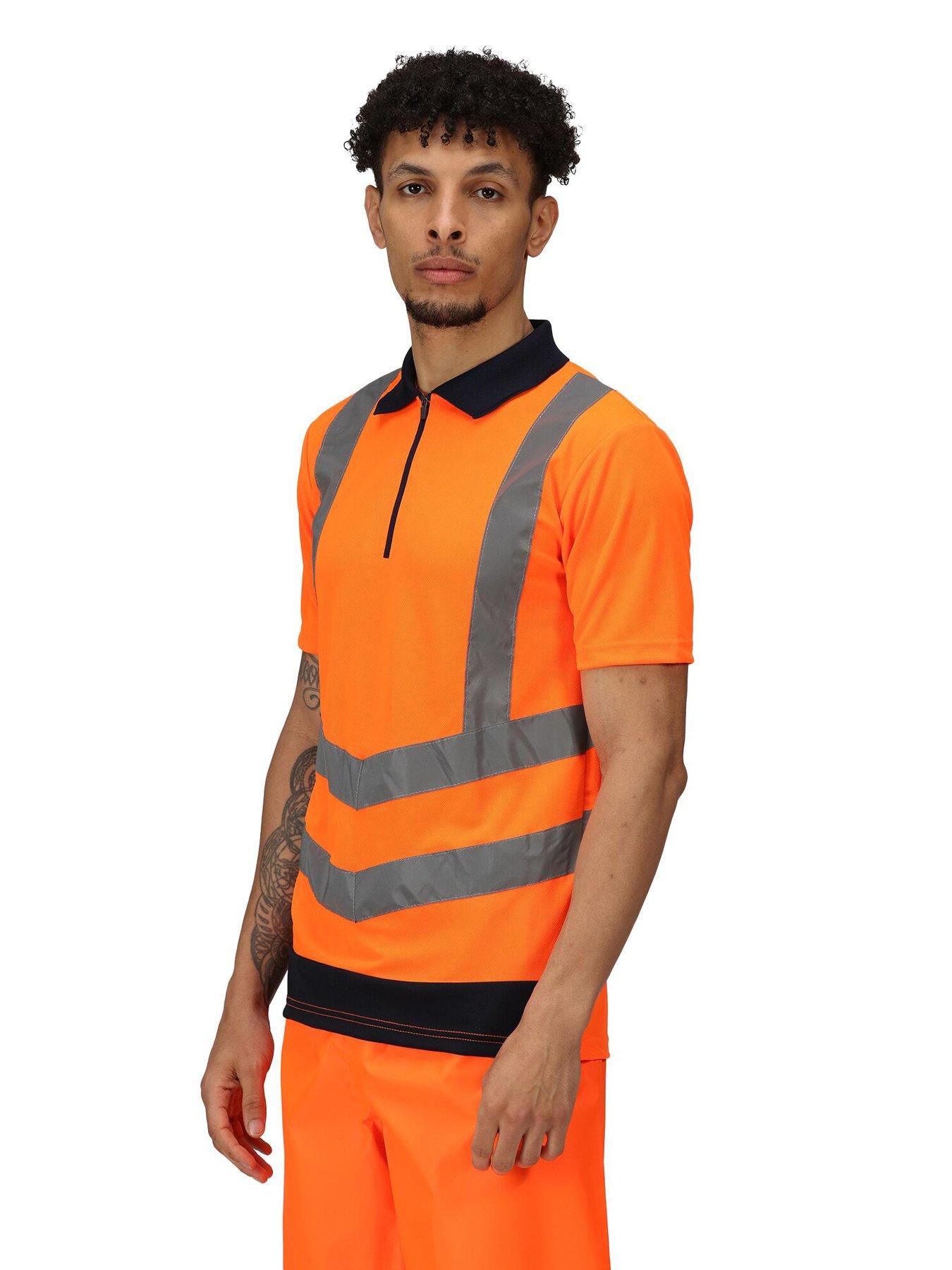 Regatta Professional Workwear Hivis Pro Polo T-shirt -orange/navy