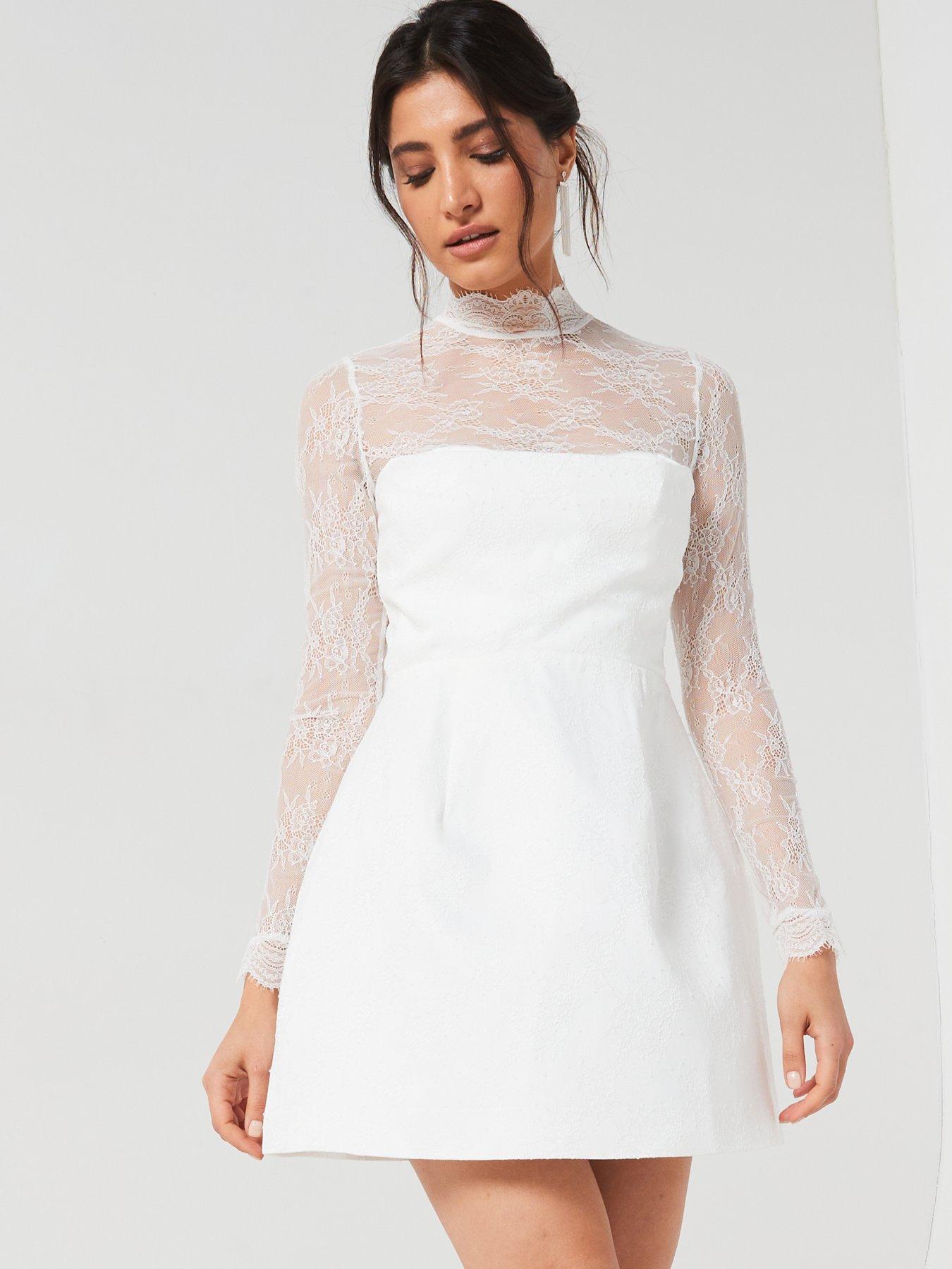 off shoulder tulle skirt mini dress in ivory Marisol Off Shoulder Boucle Mini Dress - Ivory main image 0