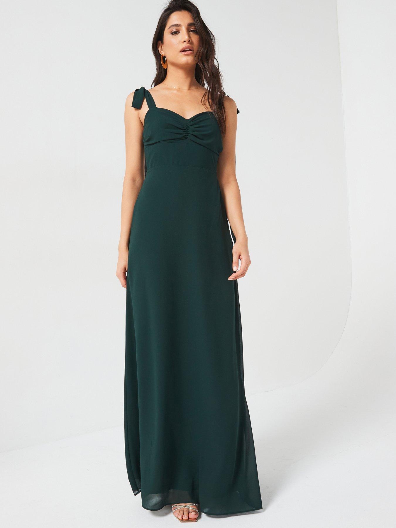 six-stories-bow-tie-shoulder-chiffon-bridesmaid-dress-emerald-green