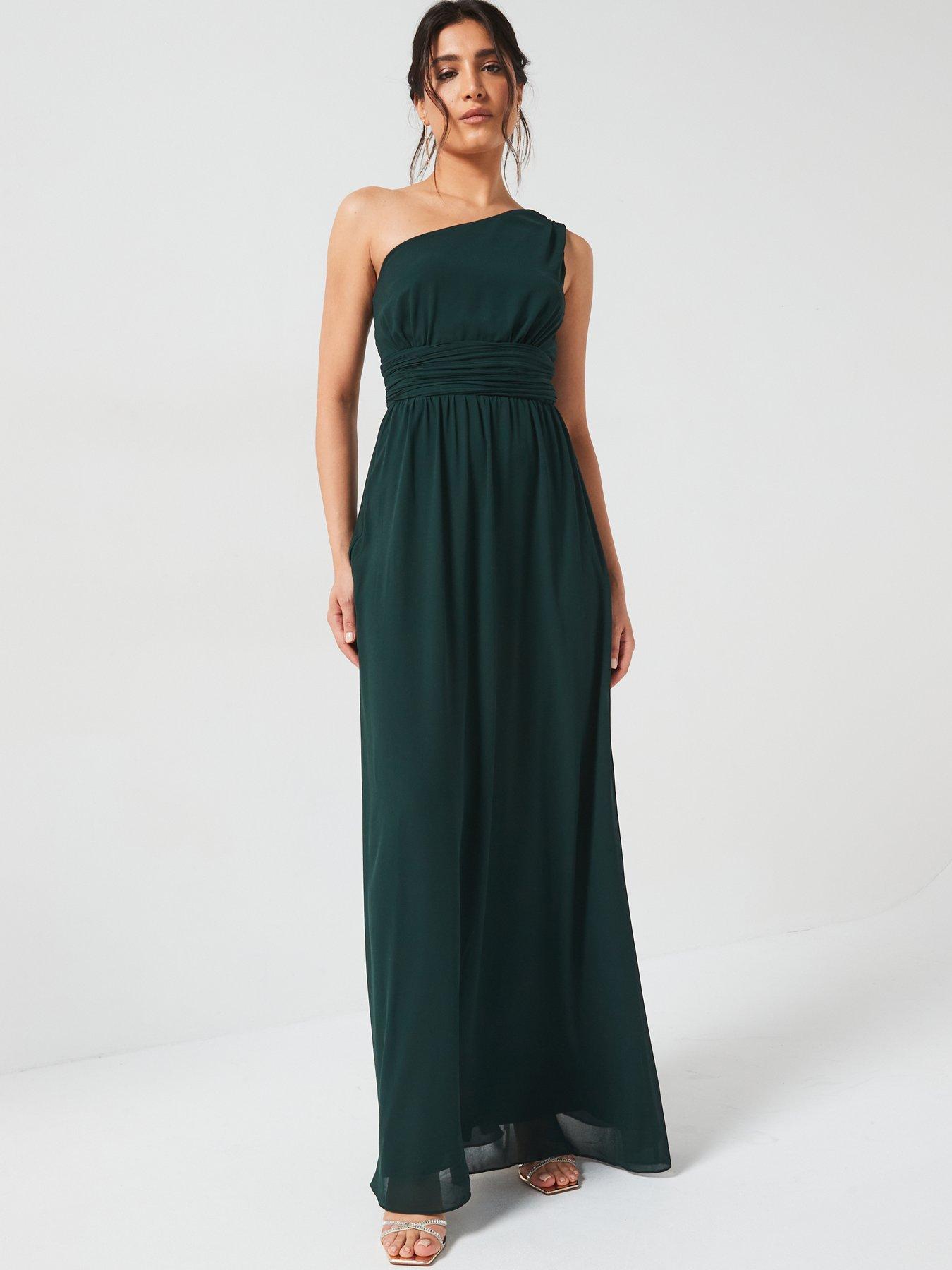 six-stories-one-shoulder-pleated-chiffon-bridesmaid-dress-emerald-greendetail