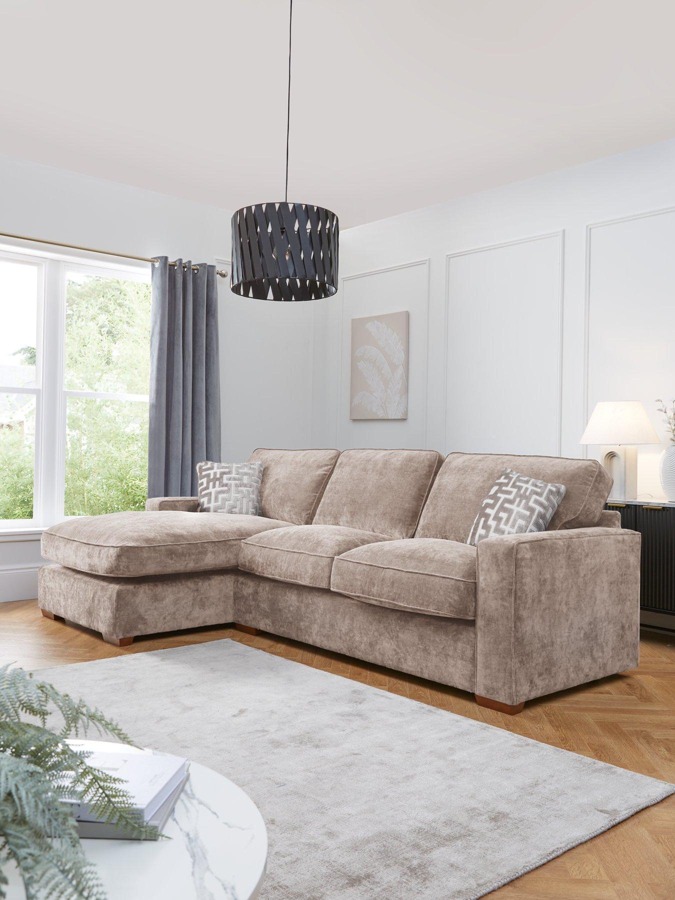 The Very Collection Monaco Left Hand 3 Seater Fabric Chaise Sofa - Made to Order in the UK