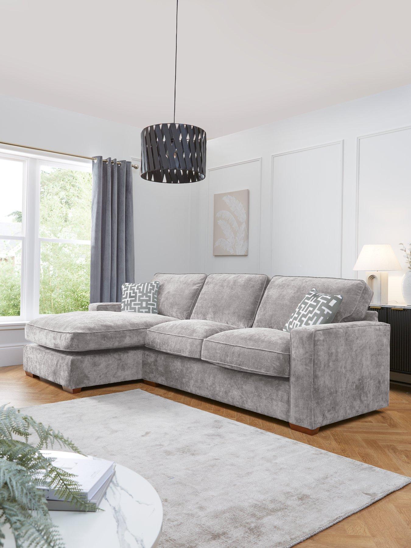 The Very Collection Monaco Left Hand 3 Seater Fabric Chaise Sofa - Made to Order in the UK