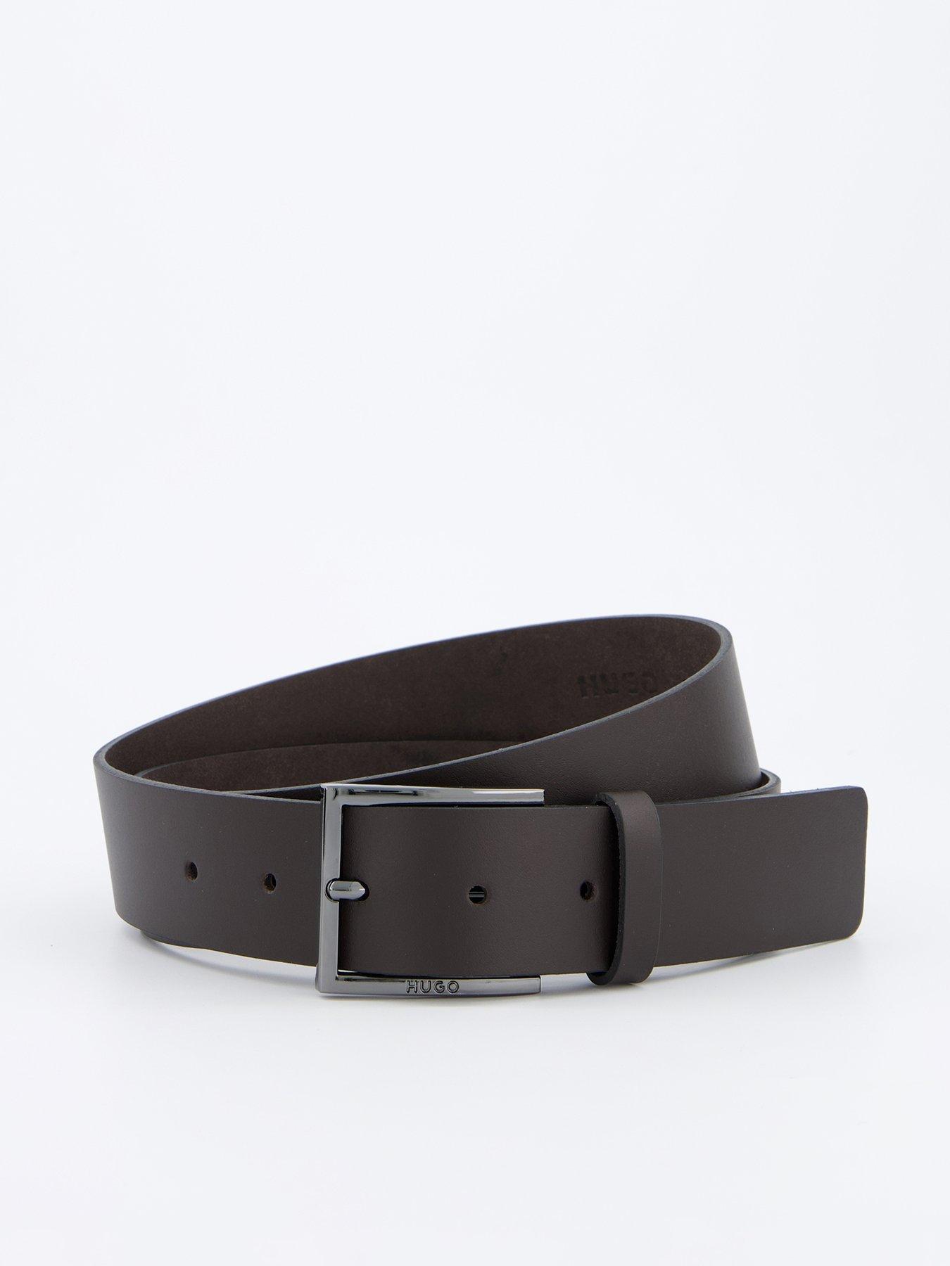 HUGO Geek Smart Keeper Leather Belt - Brown