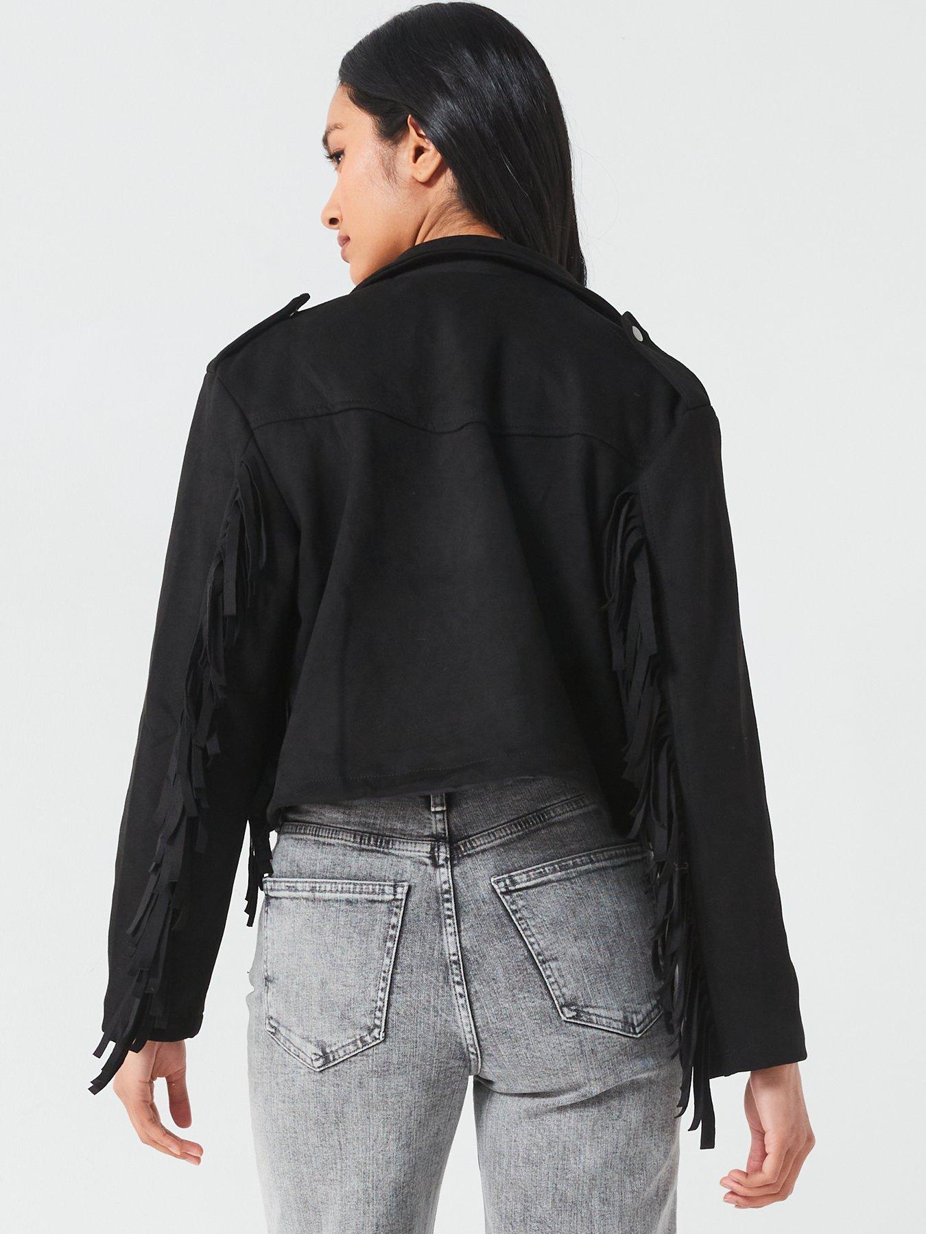 brave-soul-faux-suede-fringe-jacket-blackstillFront