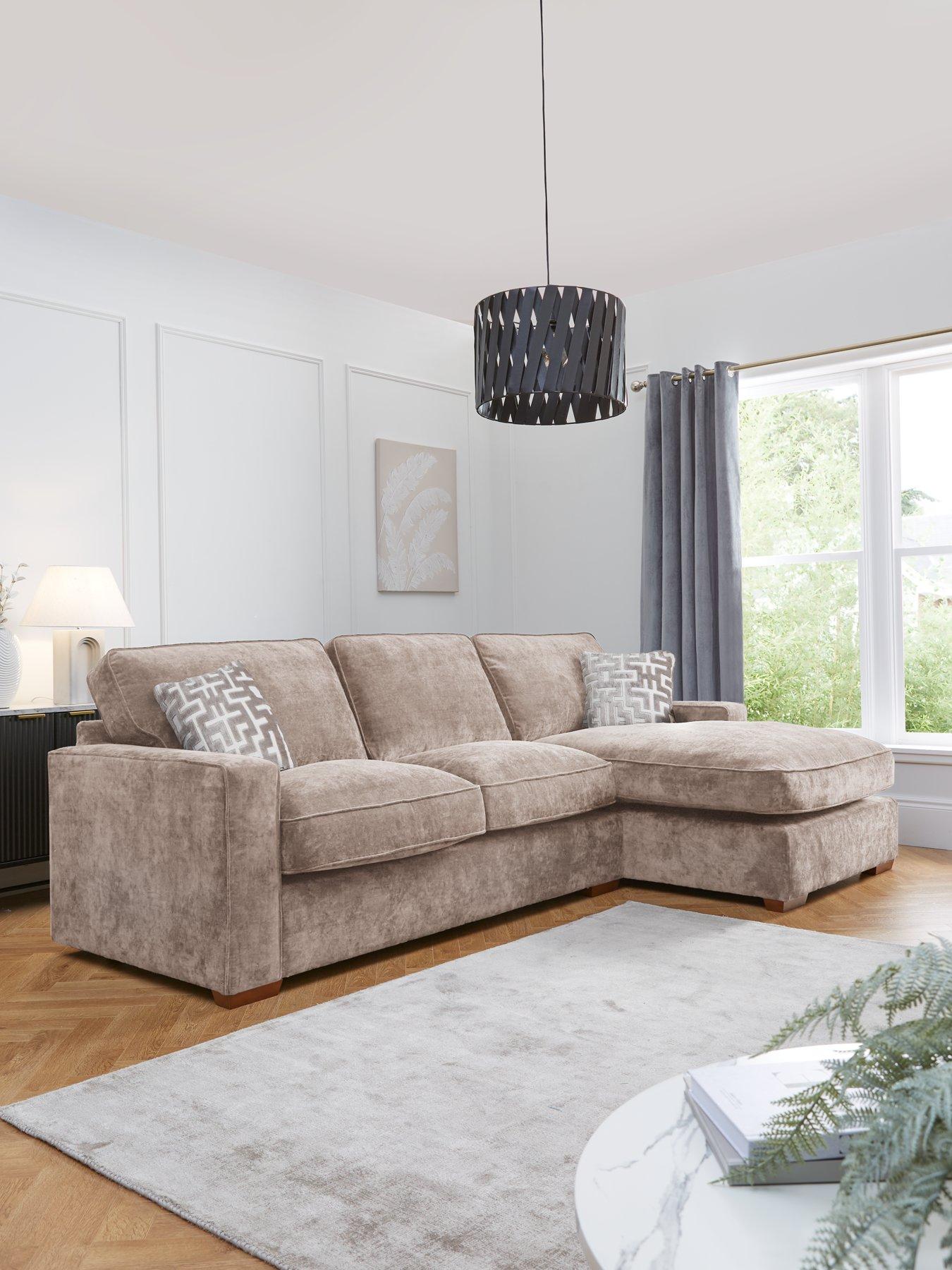 The Very Collection Monaco Right Hand 3 Seater Fabric Chaise Sofa - Made to Order in the UK