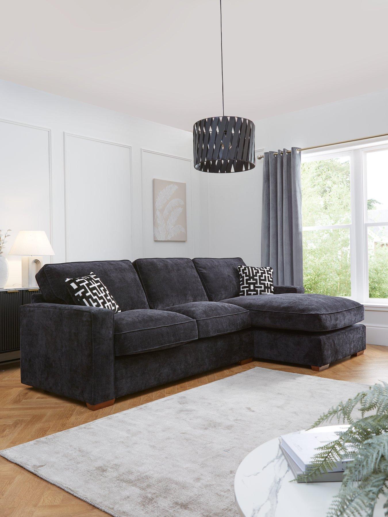 The Very Collection Monaco Right Hand 3 Seater Fabric Chaise Sofa - Made to Order in the UK