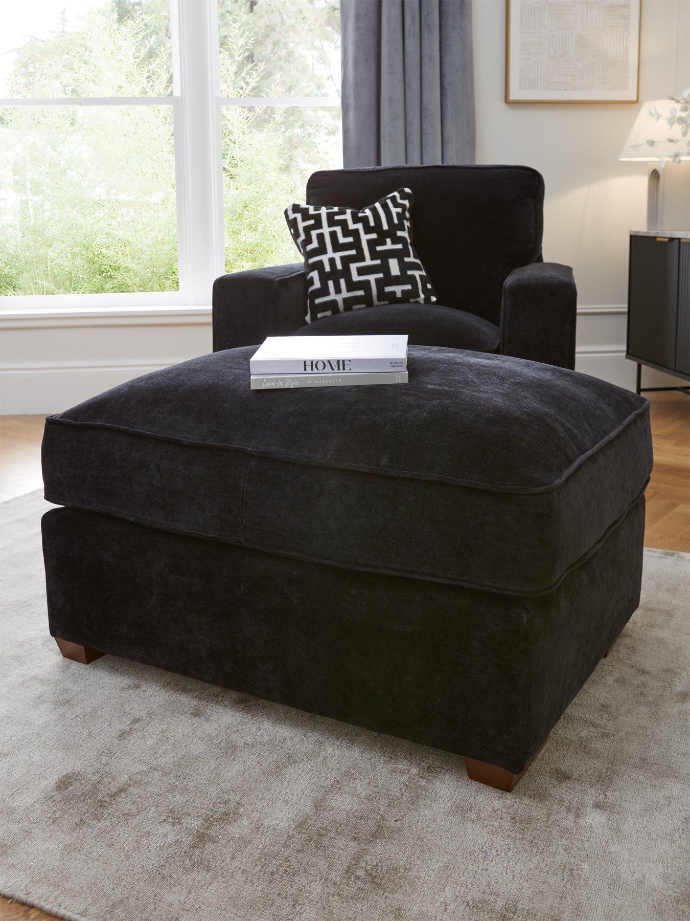 The Very Collection Monaco Large Fabric Footstool - Made to Order in the UK - FSC® Certified