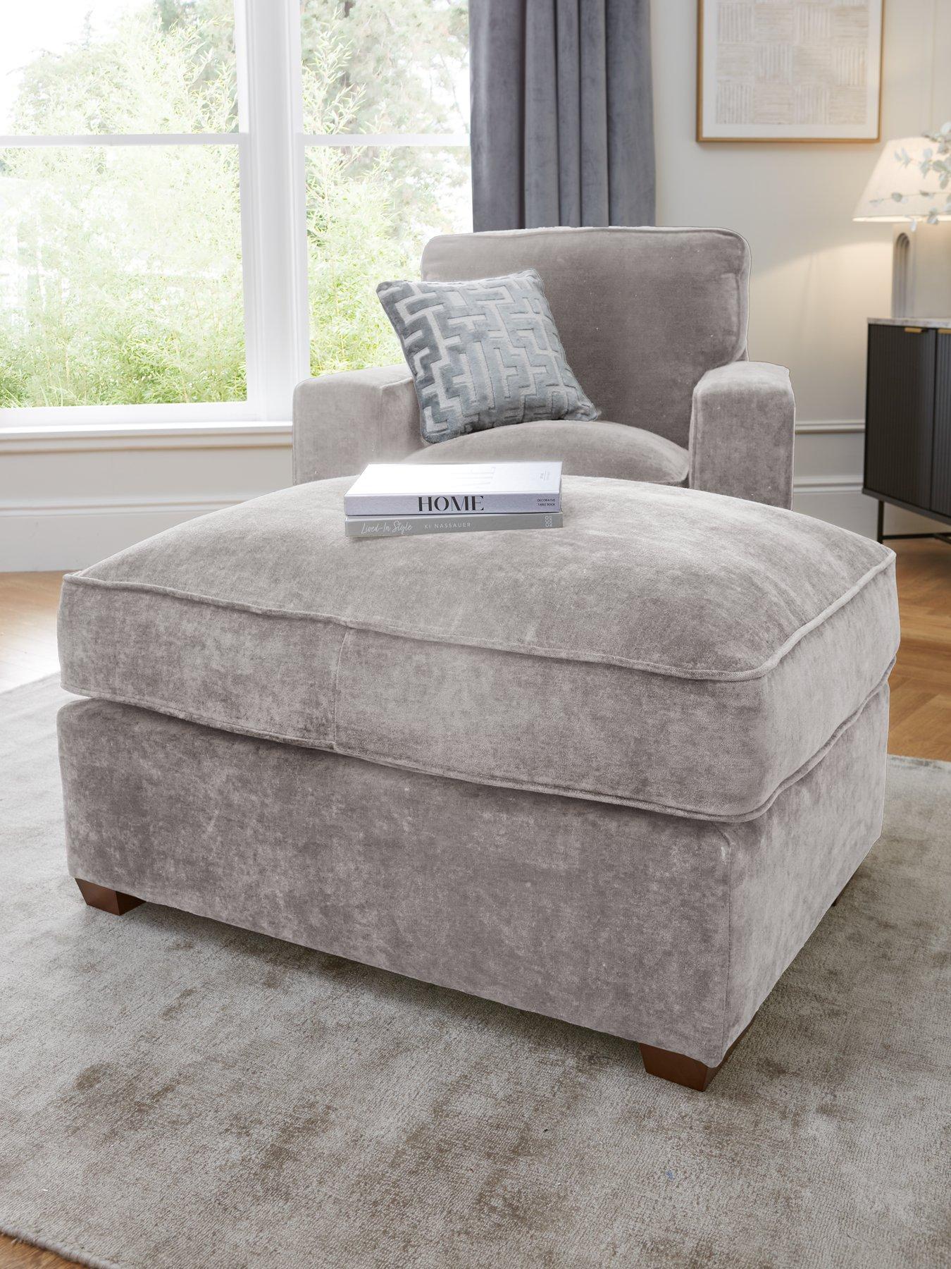 Very Home Monaco Large Fabric Footstool - Made to Order in the UK