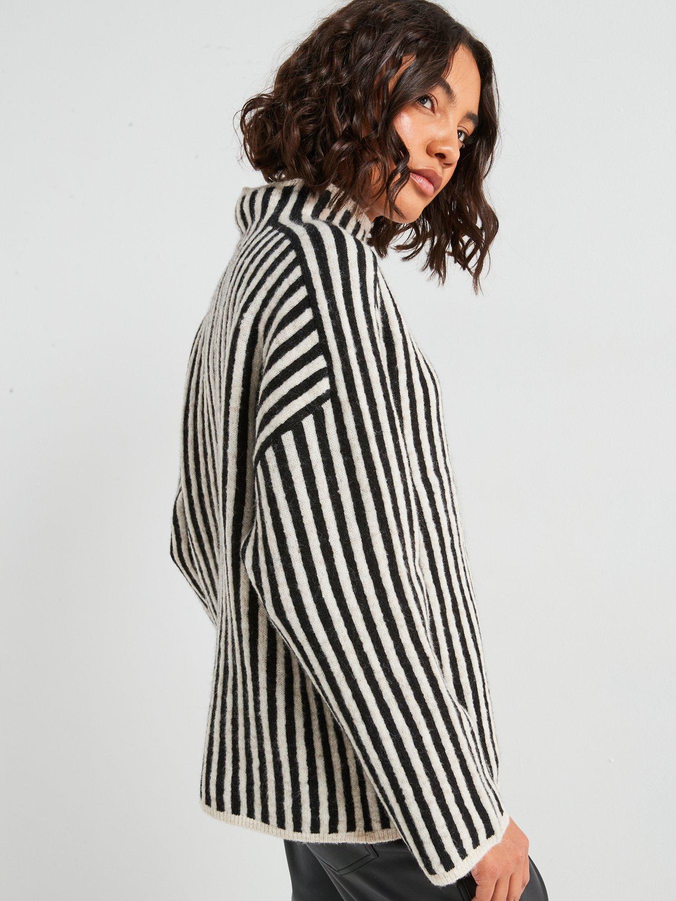 only-striped-high-neck-jumper-creamstillFront