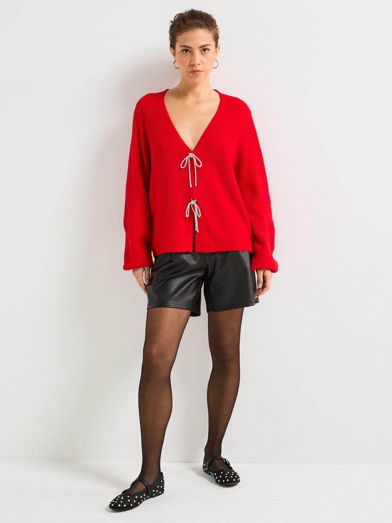 pieces-glitter-bow-cardigan-redoutfit