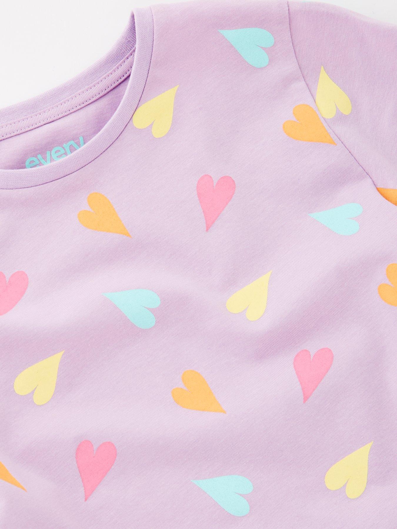 Image 3 of 4 of Everyday Girls Heart Short Pyjama Set - Purple